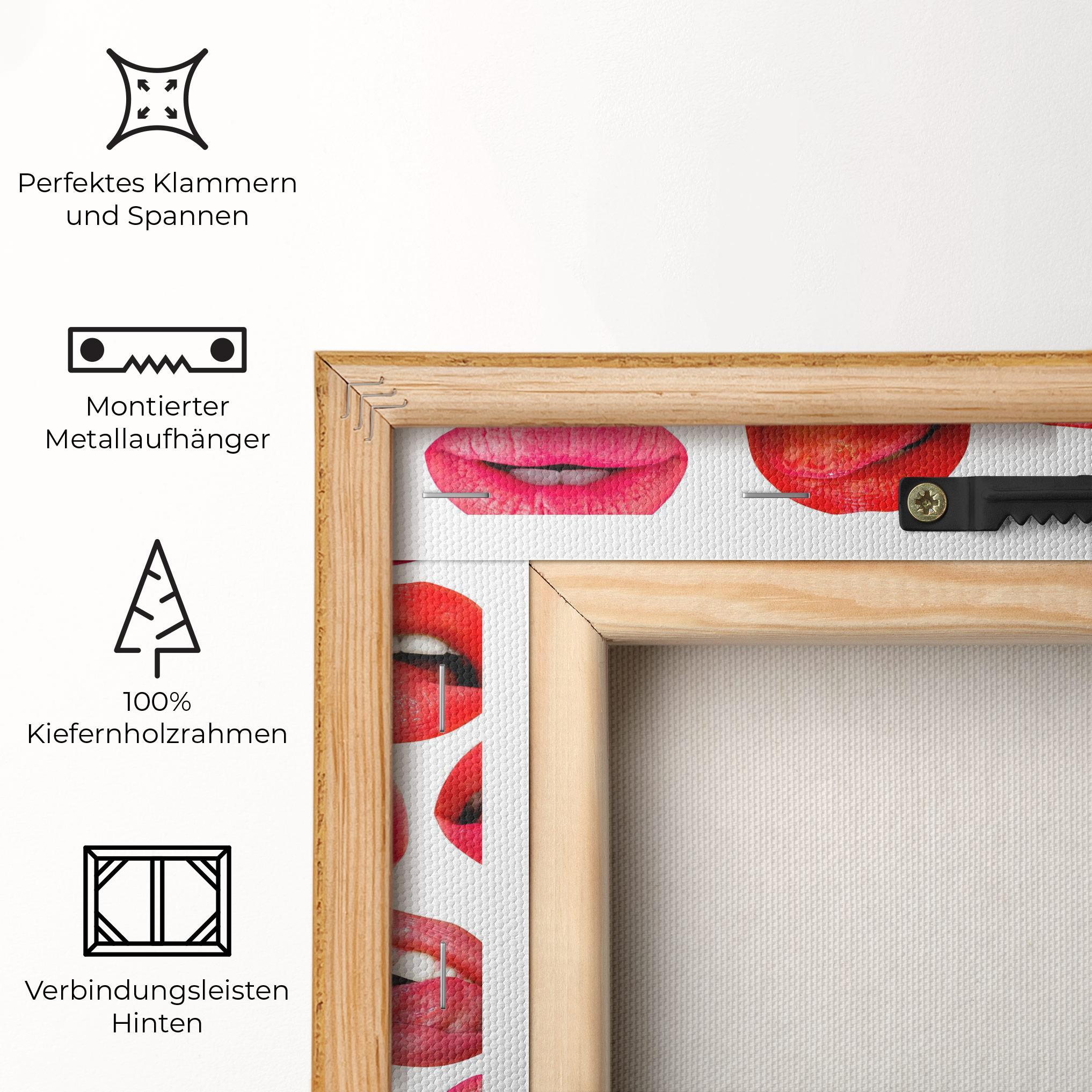 Leinwandbild Red Lip Female mockup 5