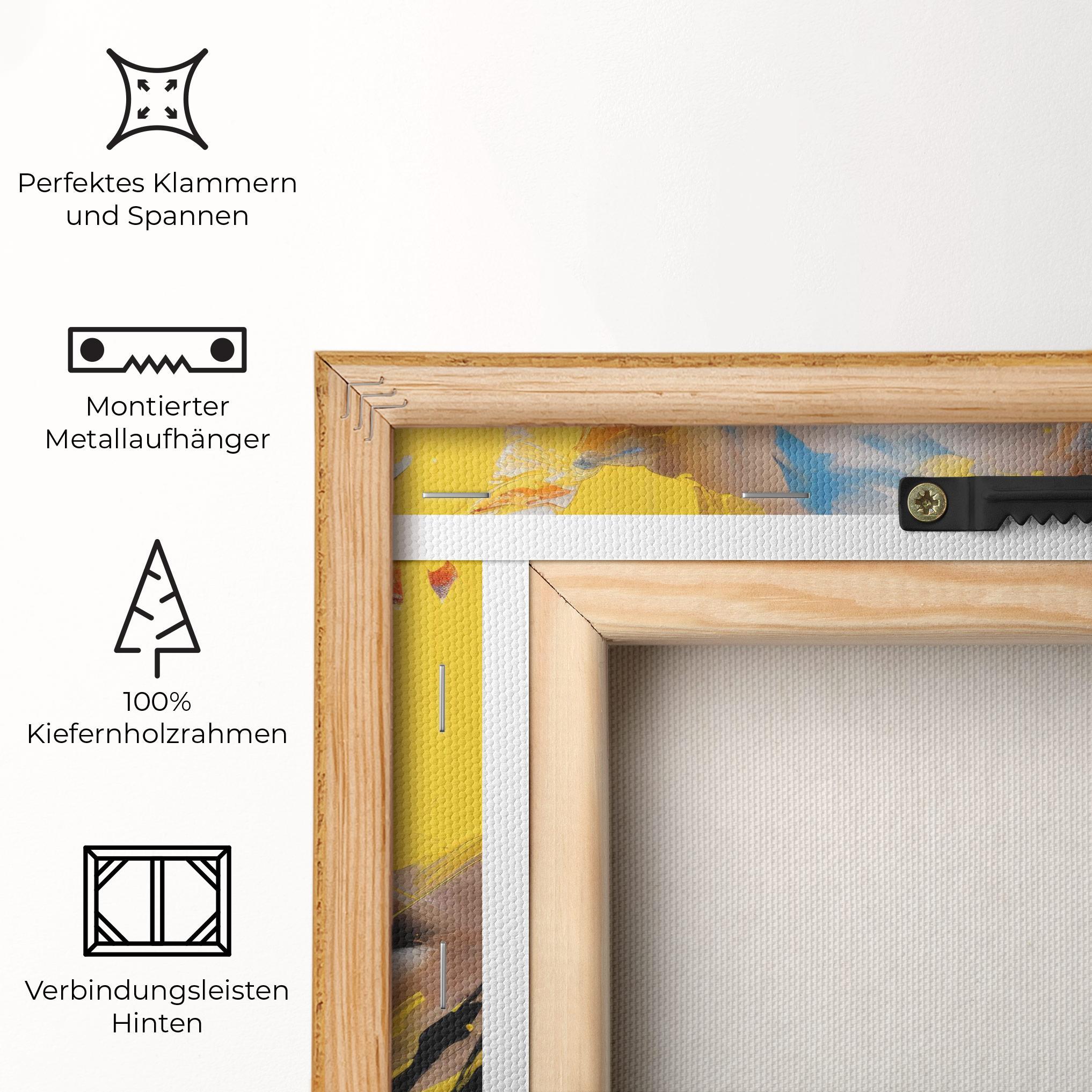 Leinwandbild Yellow Blue Lips Art mockup 5