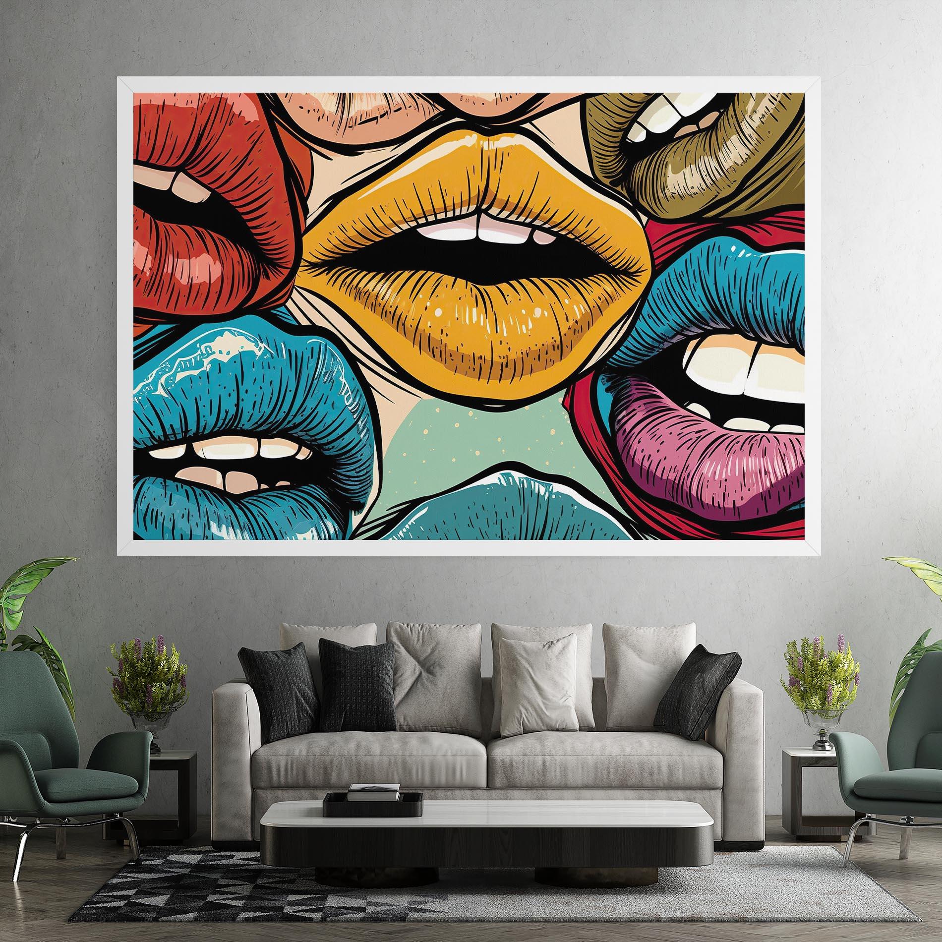 Leinwandbild Comic Book Color Lips mockup 7