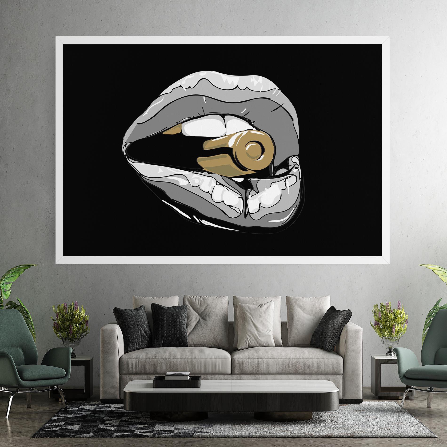 Leinwandbild Grey Bullet Lips mockup 7