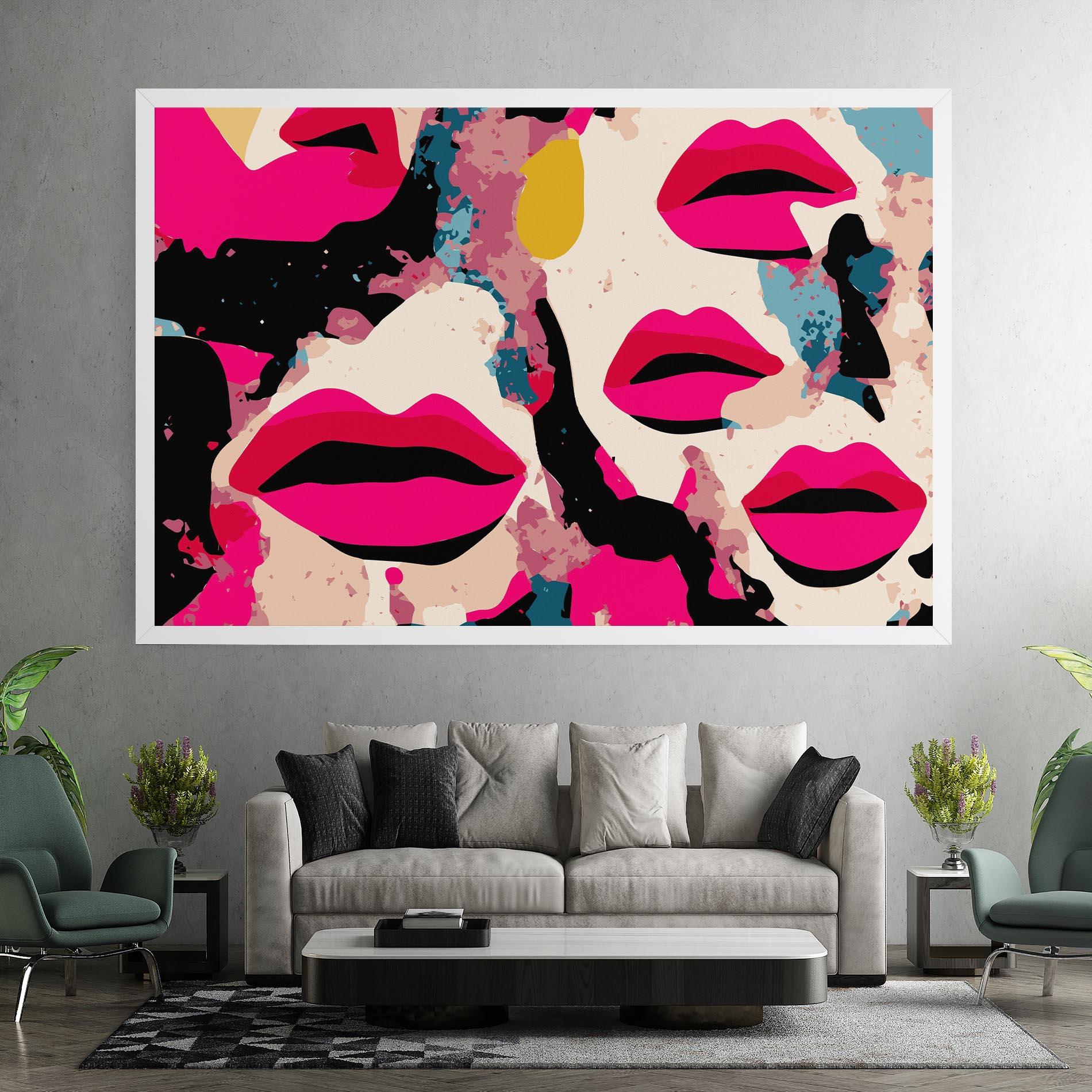 Leinwandbild Pink Lips mockup 7