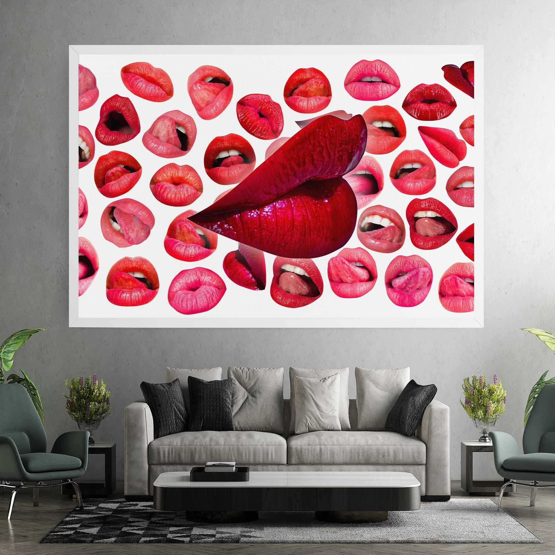 Leinwandbild Red Lip Female mockup 7