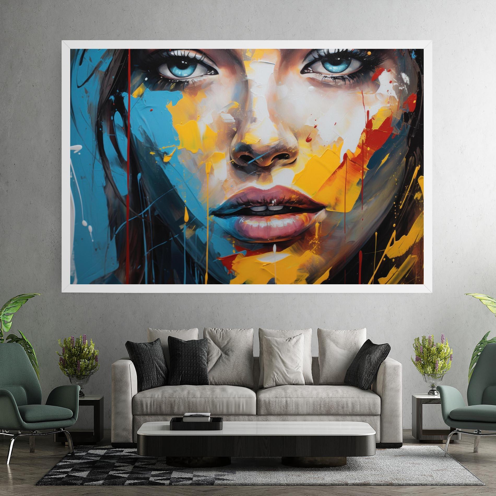 Leinwandbild Woman Abstract Lips mockup 7