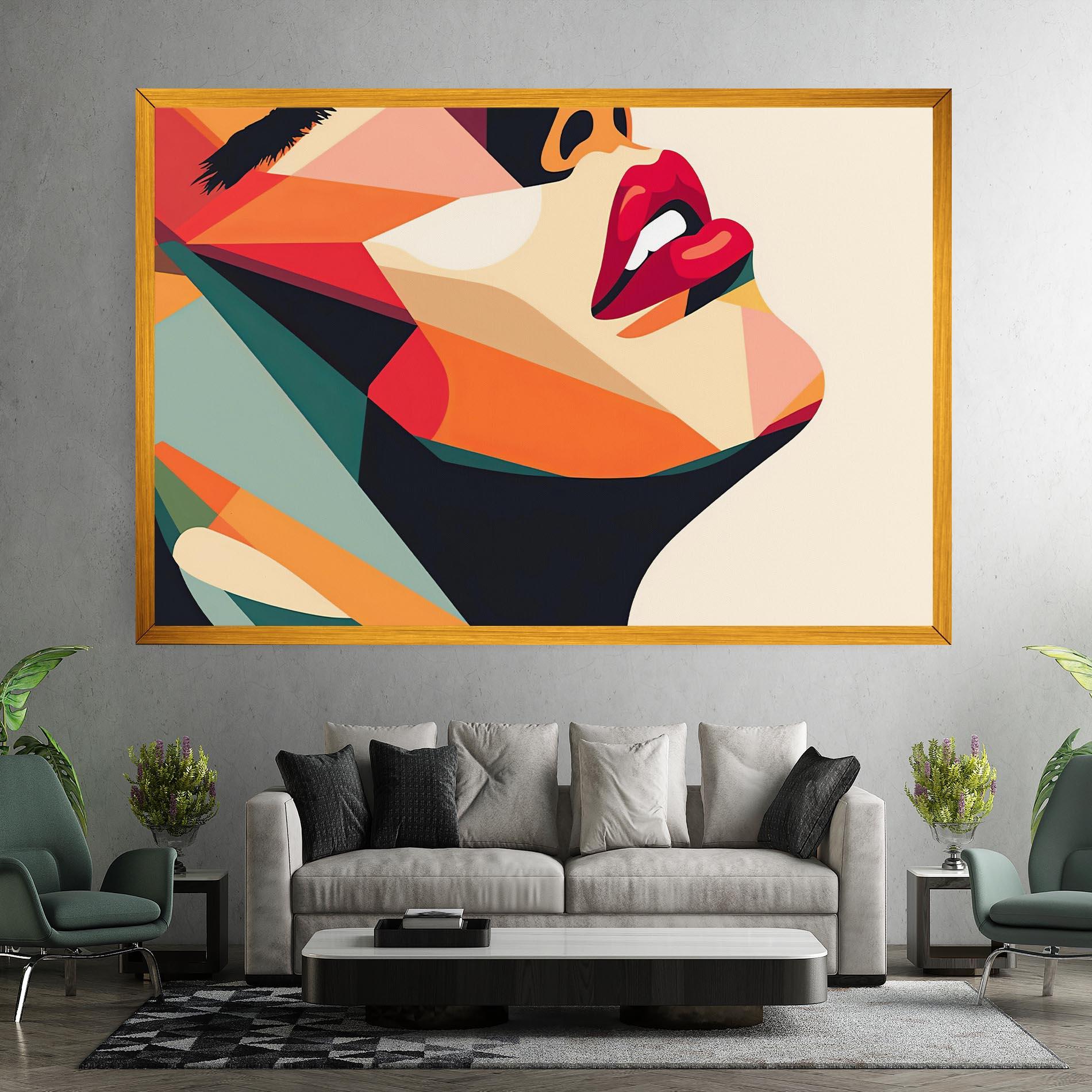 Leinwandbild Abstract Lips mockup 7