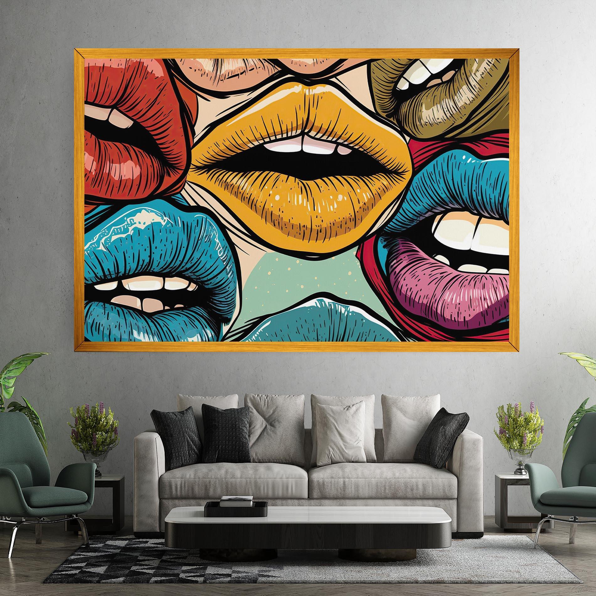 Leinwandbild Comic Book Color Lips mockup 7