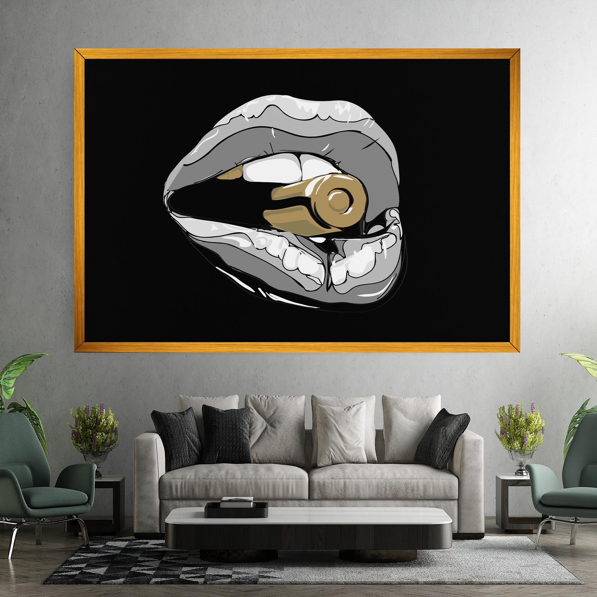 Leinwandbild Grey Bullet Lips mockup 7