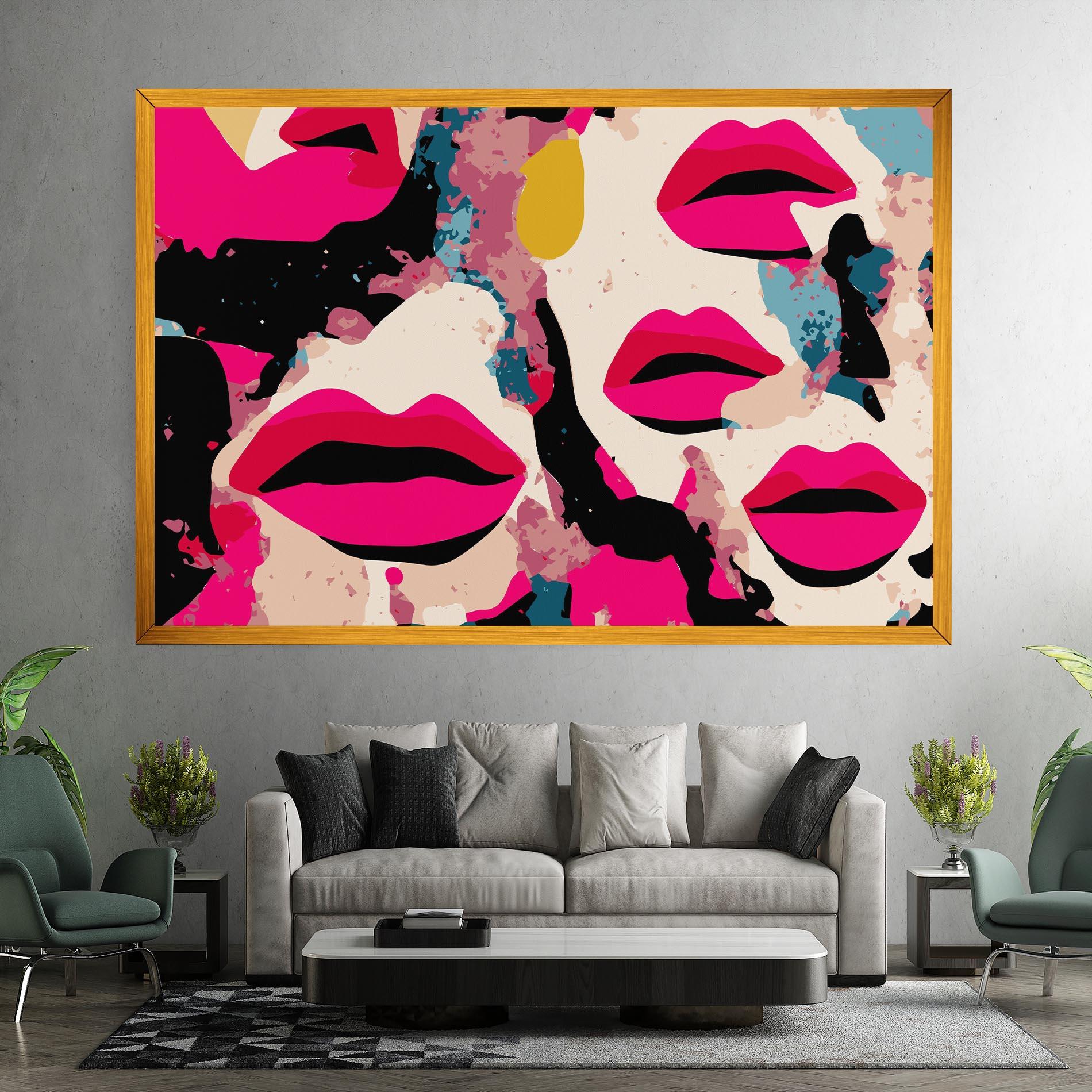 Leinwandbild Pink Lips mockup 7
