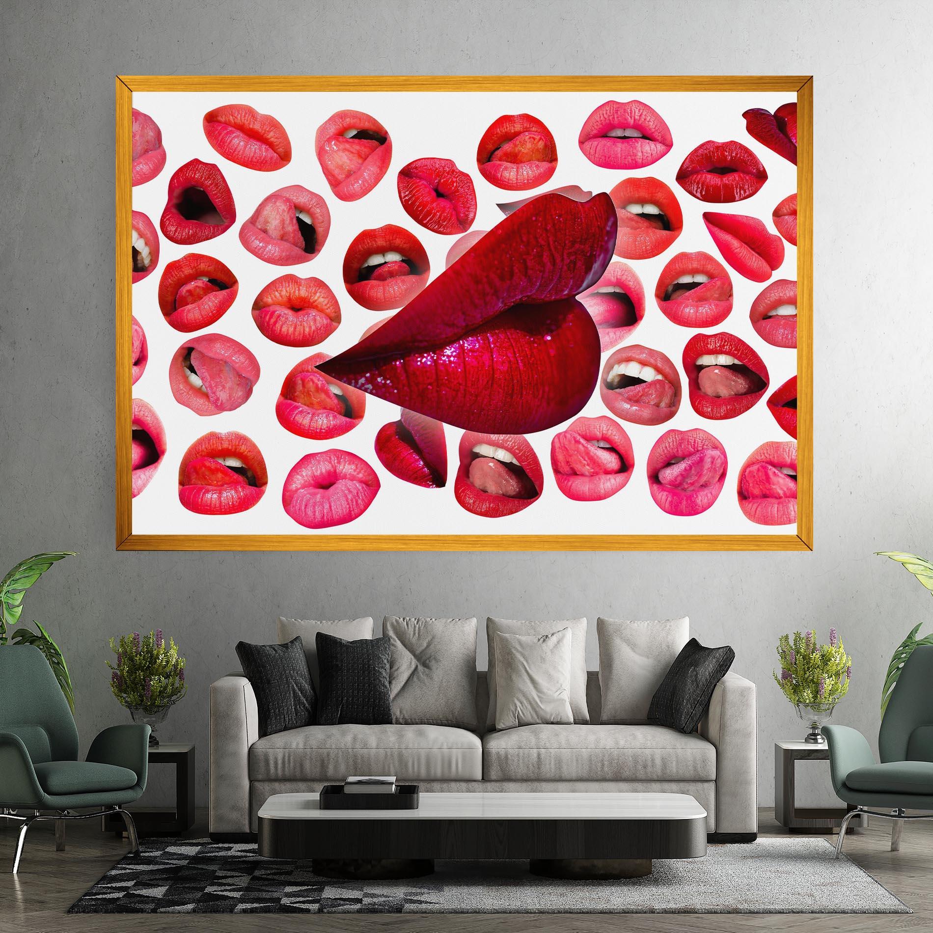 Leinwandbild Red Lip Female mockup 7