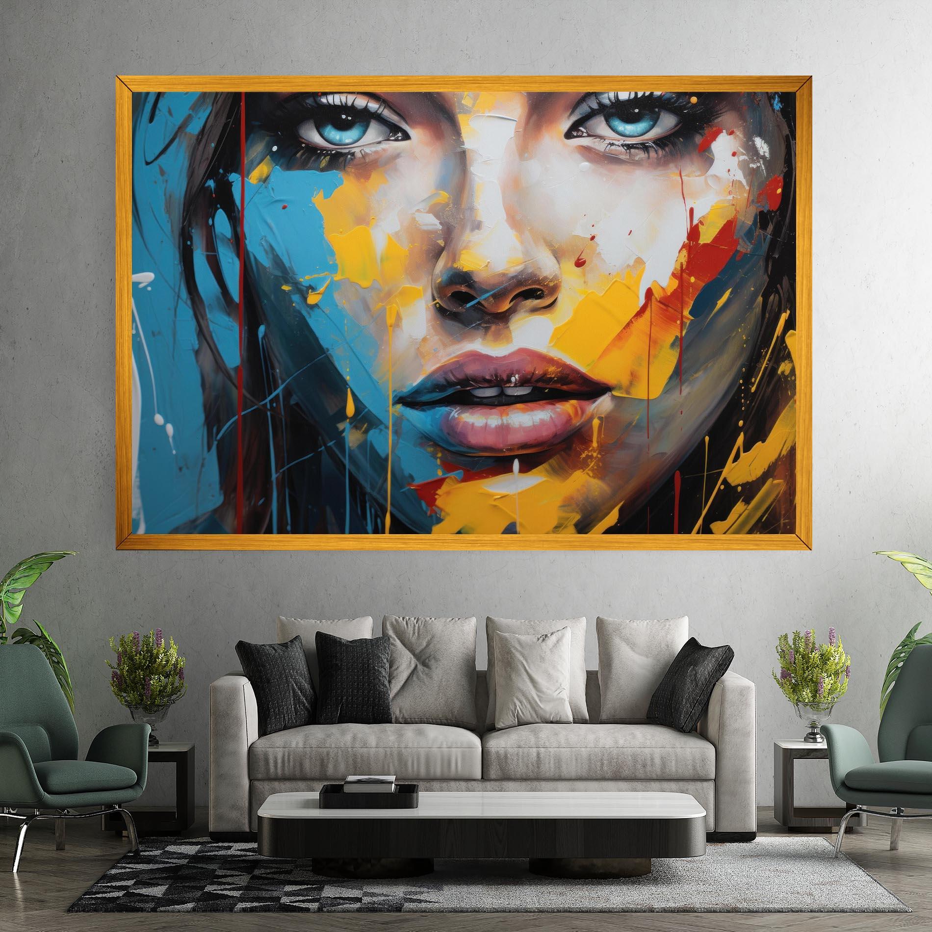 Leinwandbild Woman Abstract Lips mockup 7