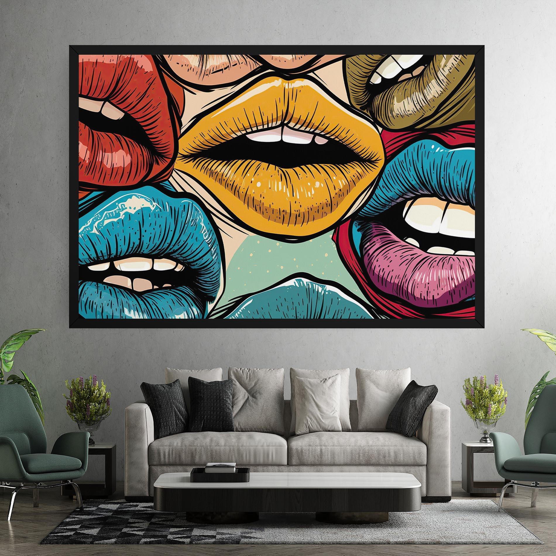 Leinwandbild Comic Book Color Lips mockup 7