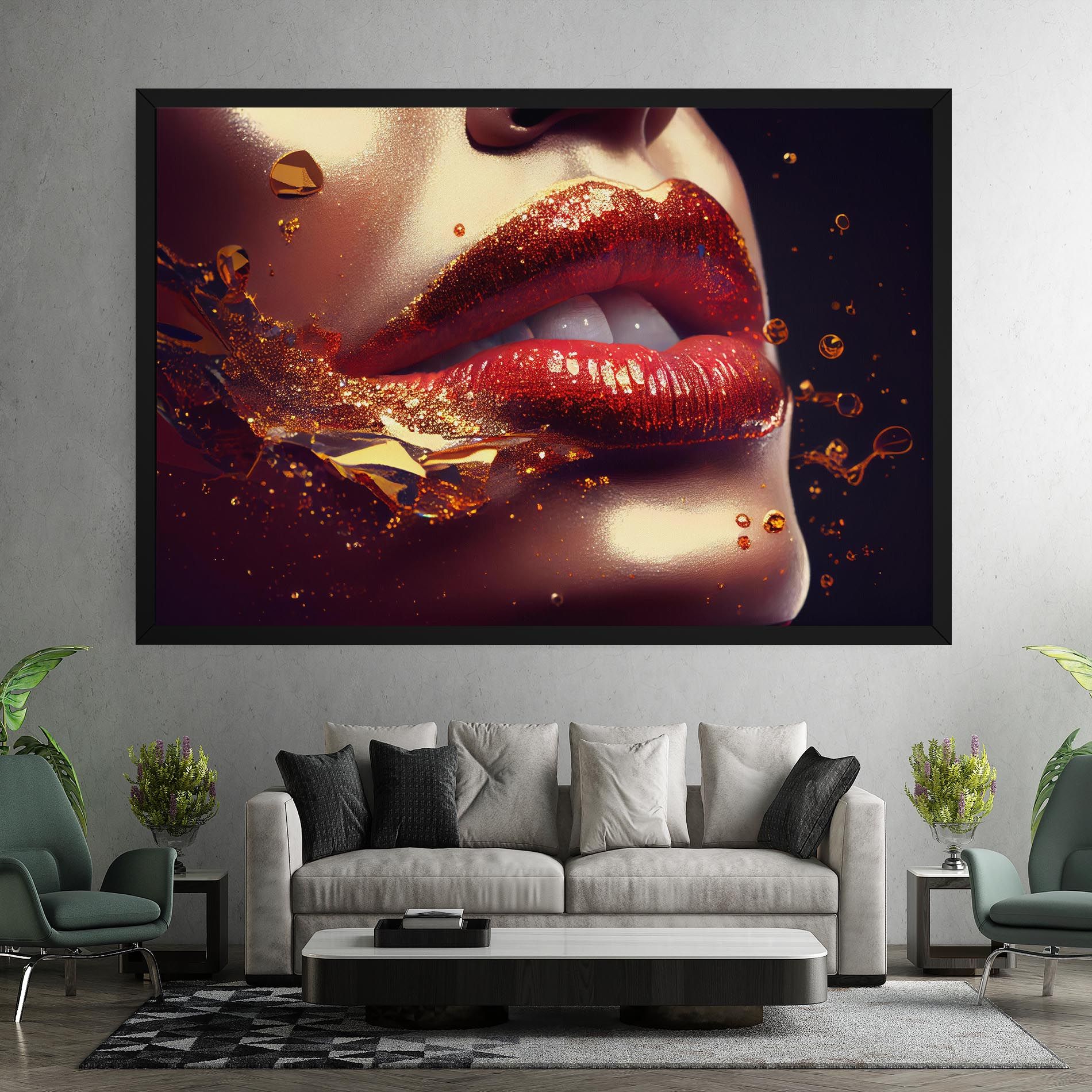 Gold Glitter Lips mockup 7