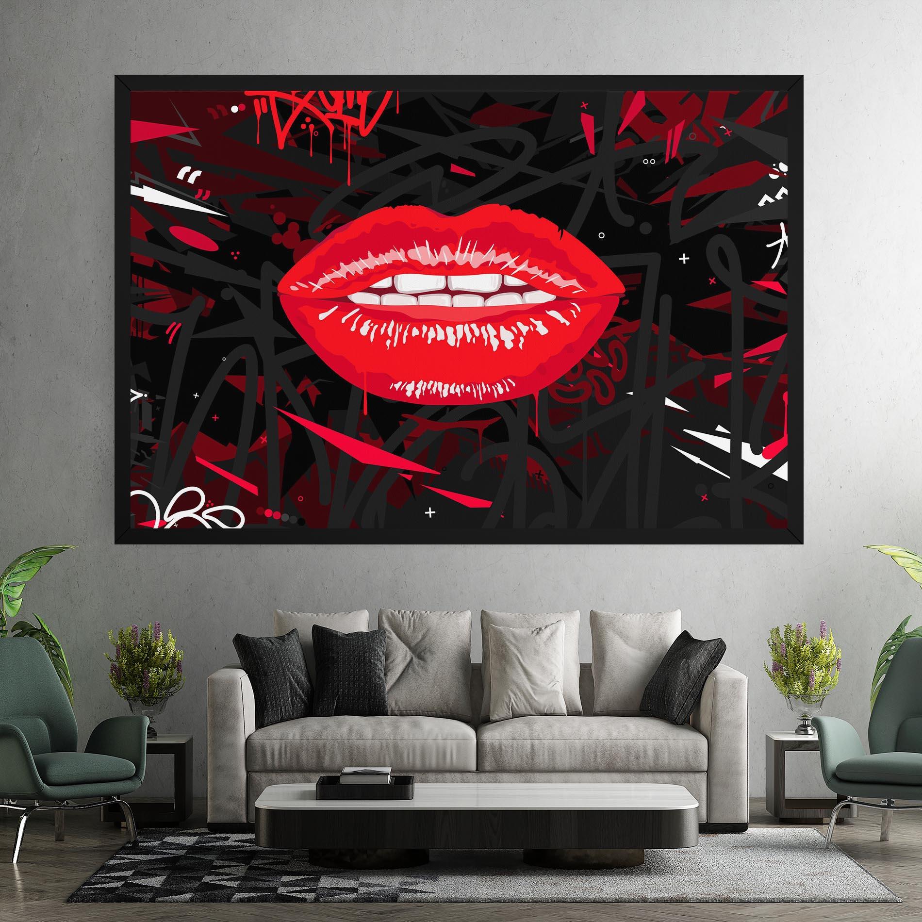 Leinwandbild Graff Lips mockup 7