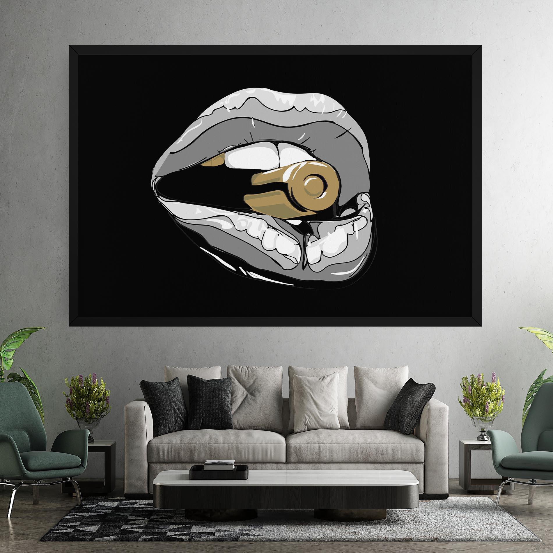 Leinwandbild Grey Bullet Lips mockup 7