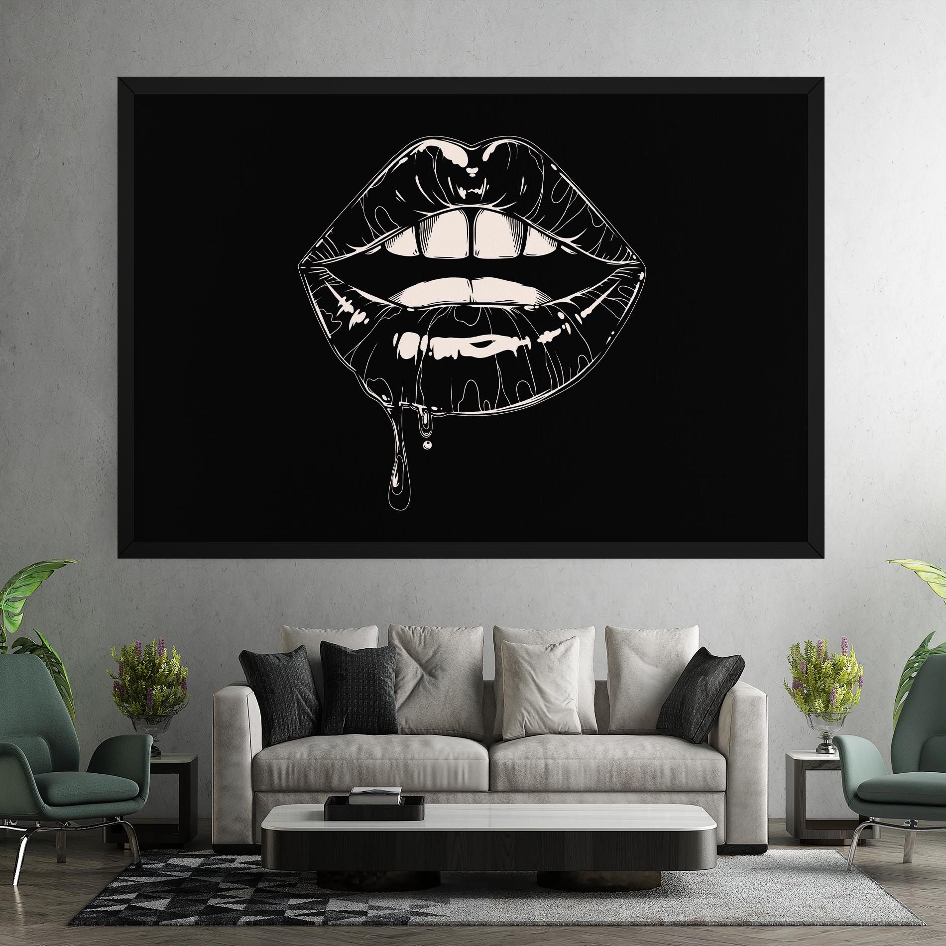 Open Lips On Black mockup 7