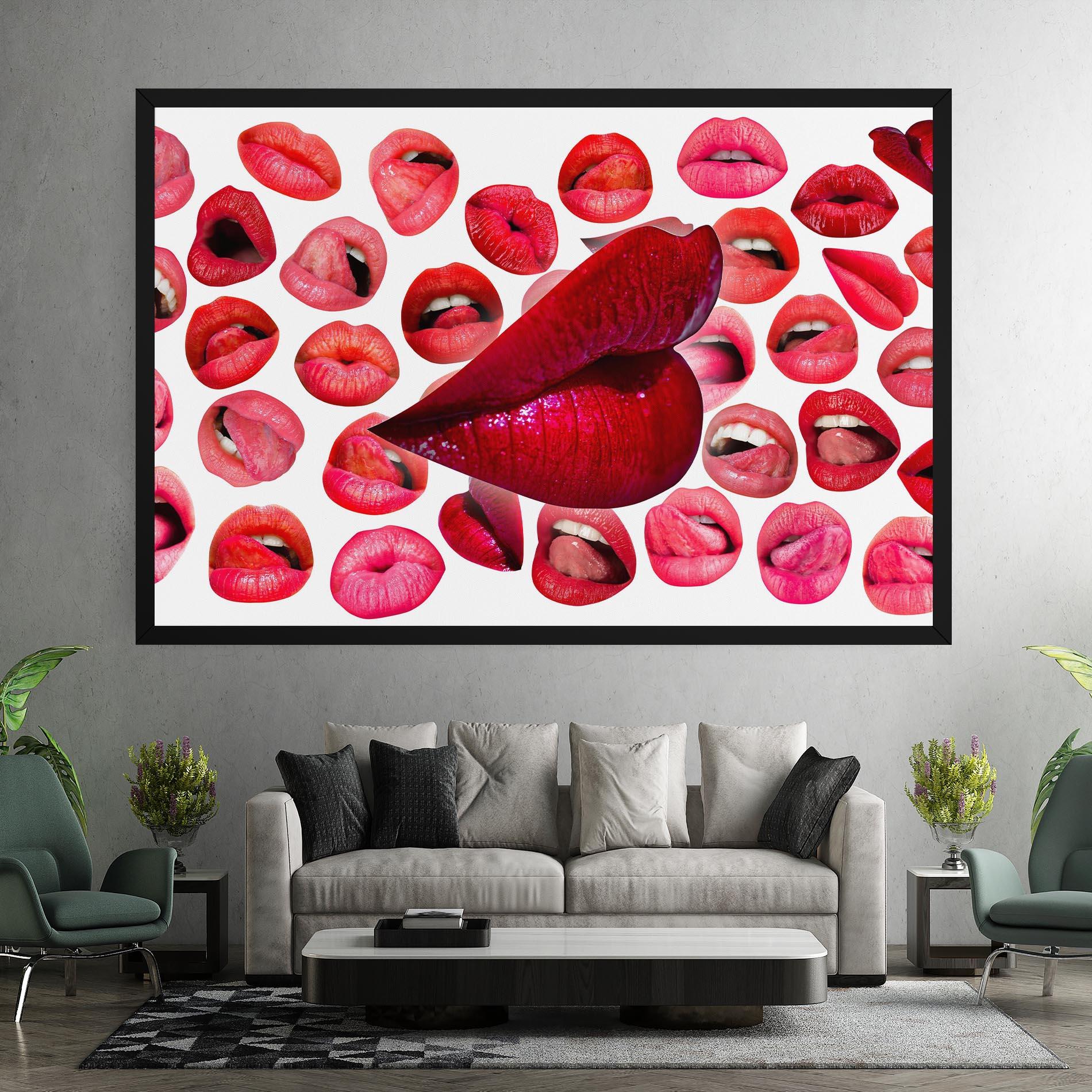 Leinwandbild Red Lip Female mockup 7