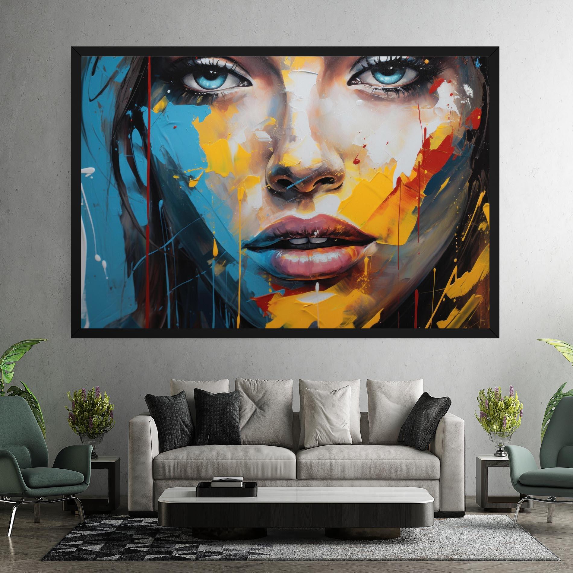 Leinwandbild Woman Abstract Lips mockup 7