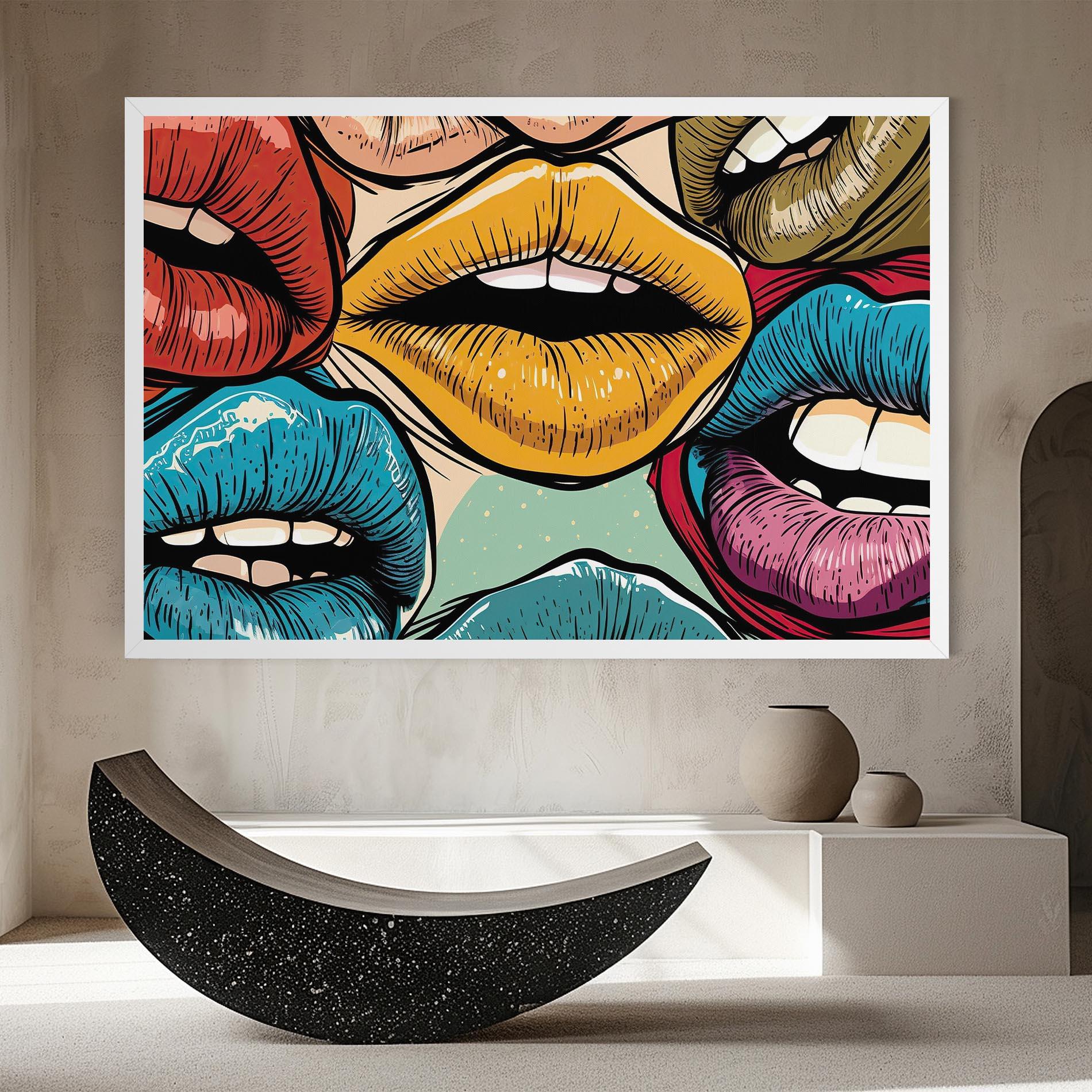 Leinwandbild Comic Book Color Lips mockup 8