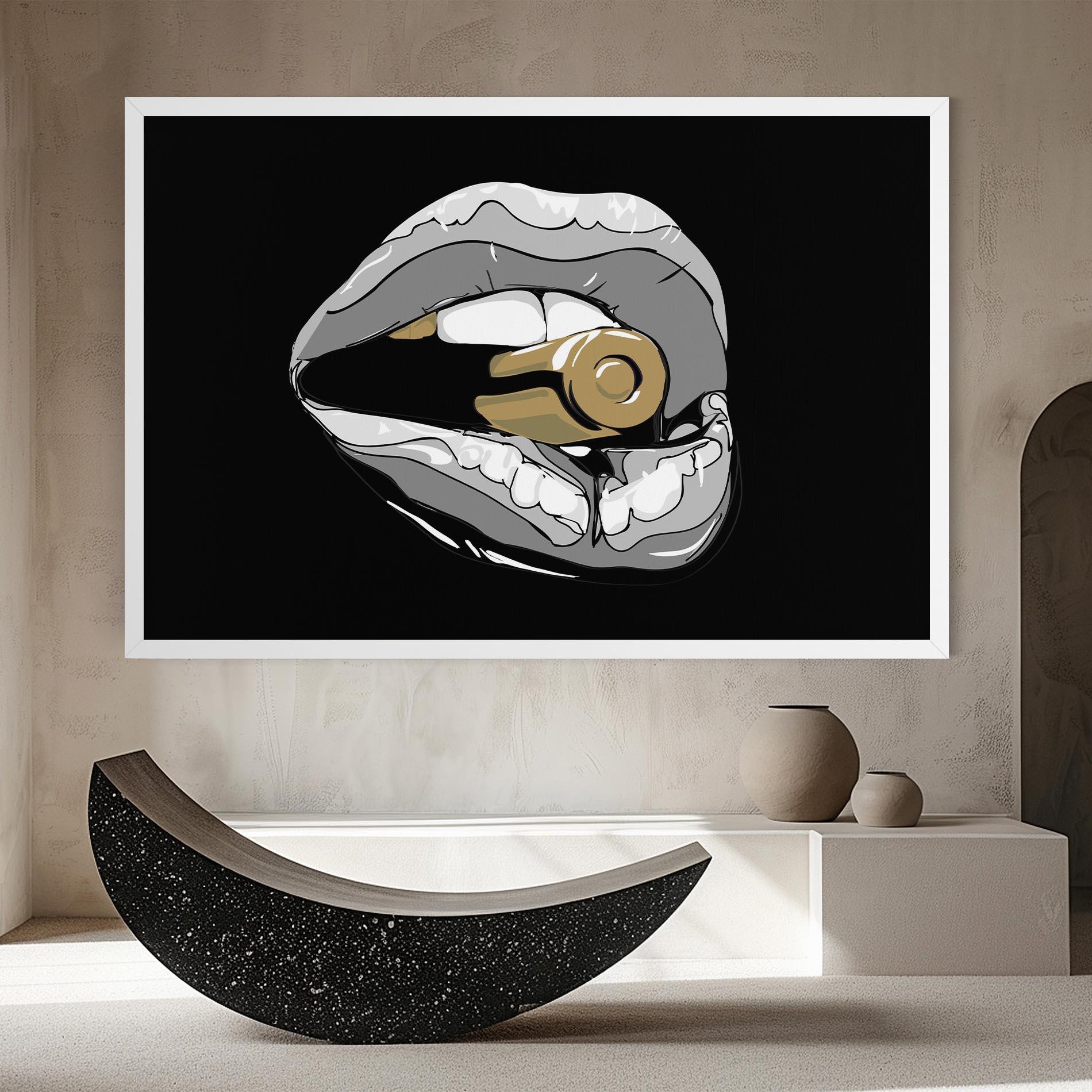 Leinwandbild Grey Bullet Lips mockup 8