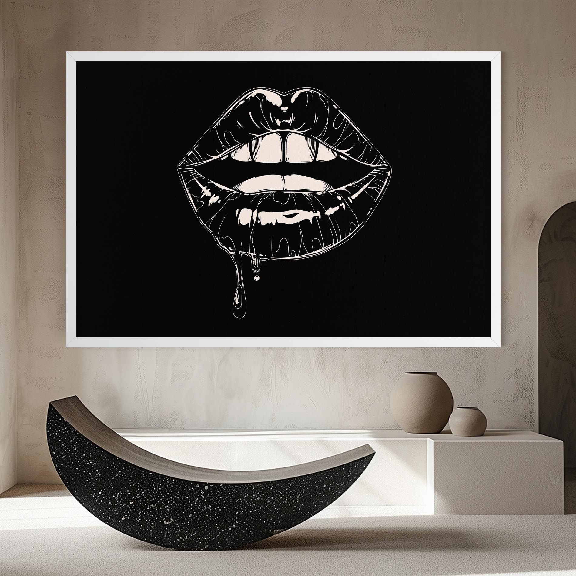 Open Lips On Black mockup 8