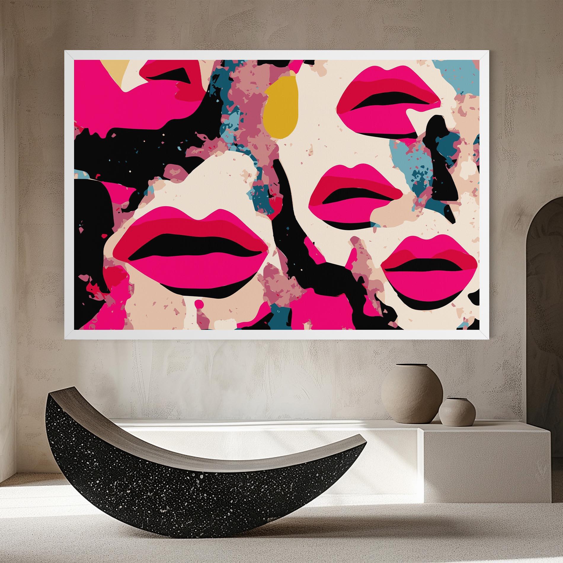 Leinwandbild Pink Lips mockup 8
