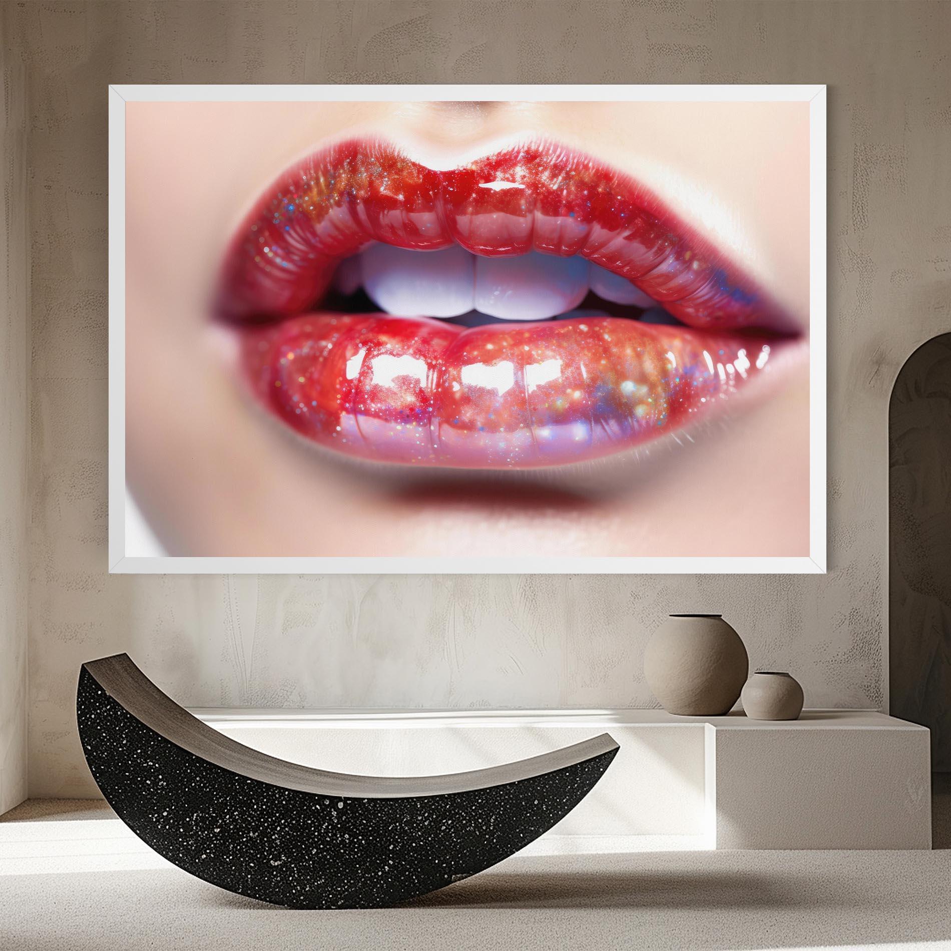 Leinwandbild Red Pretty Lips mockup 8