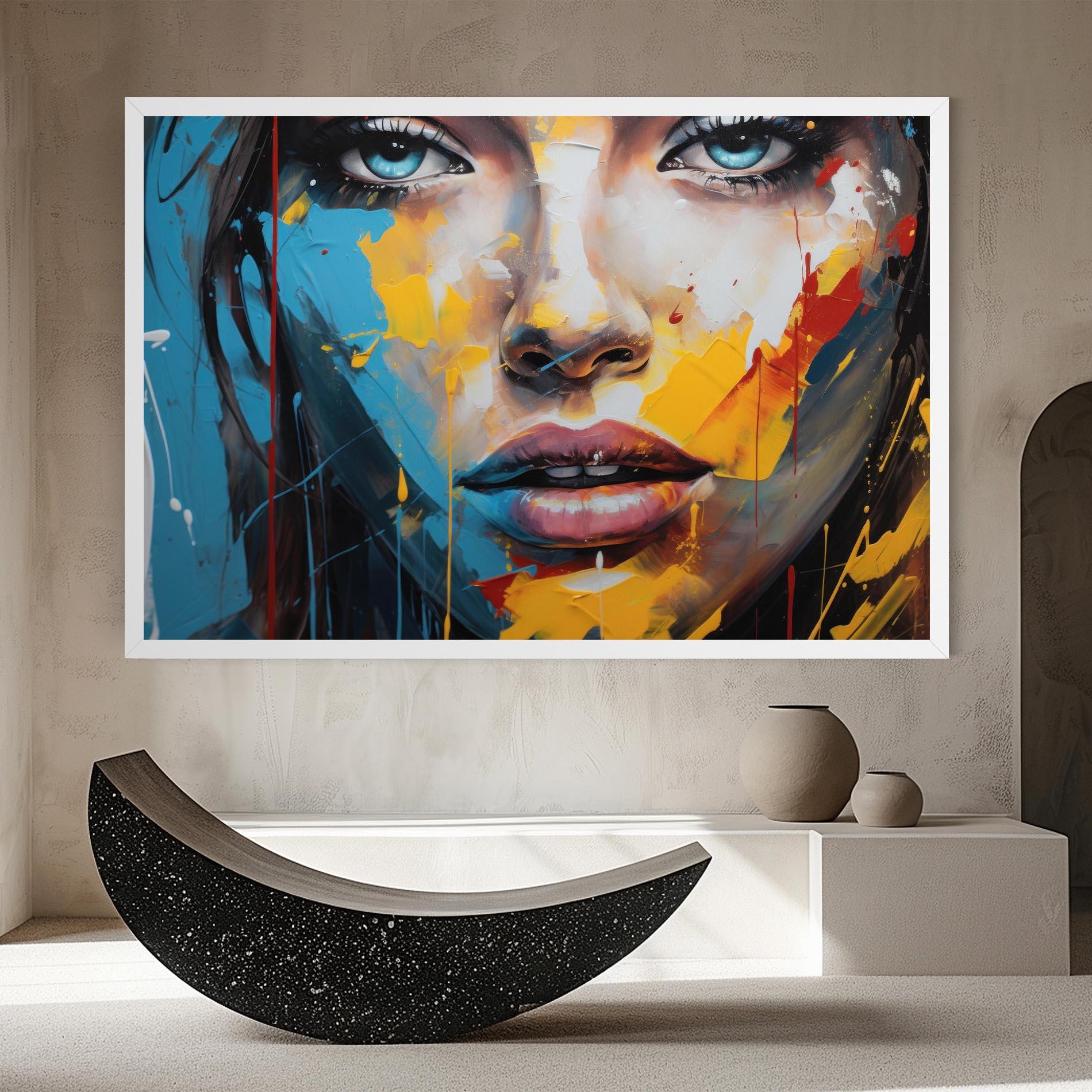 Leinwandbild Woman Abstract Lips mockup 8