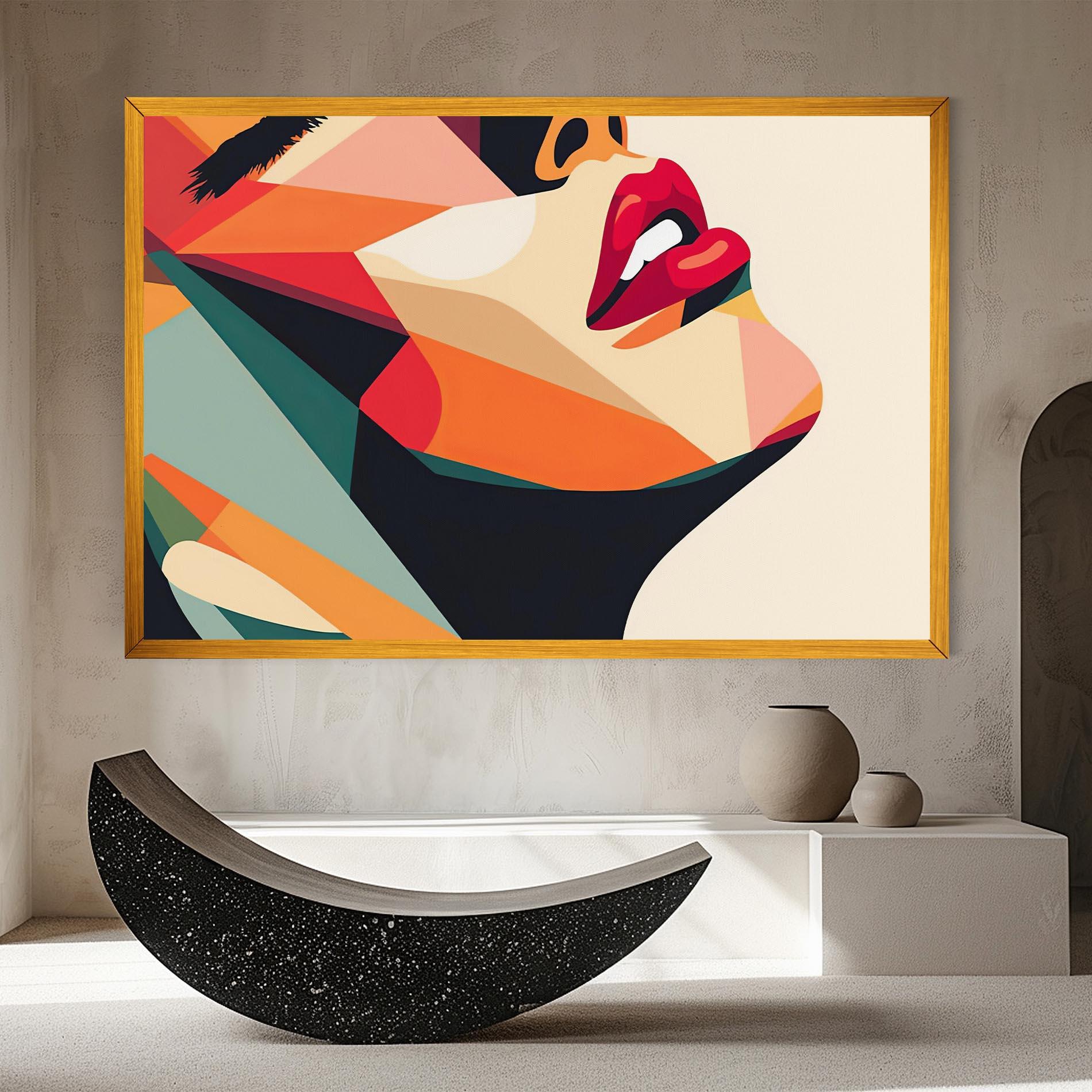 Leinwandbild Abstract Lips mockup 8