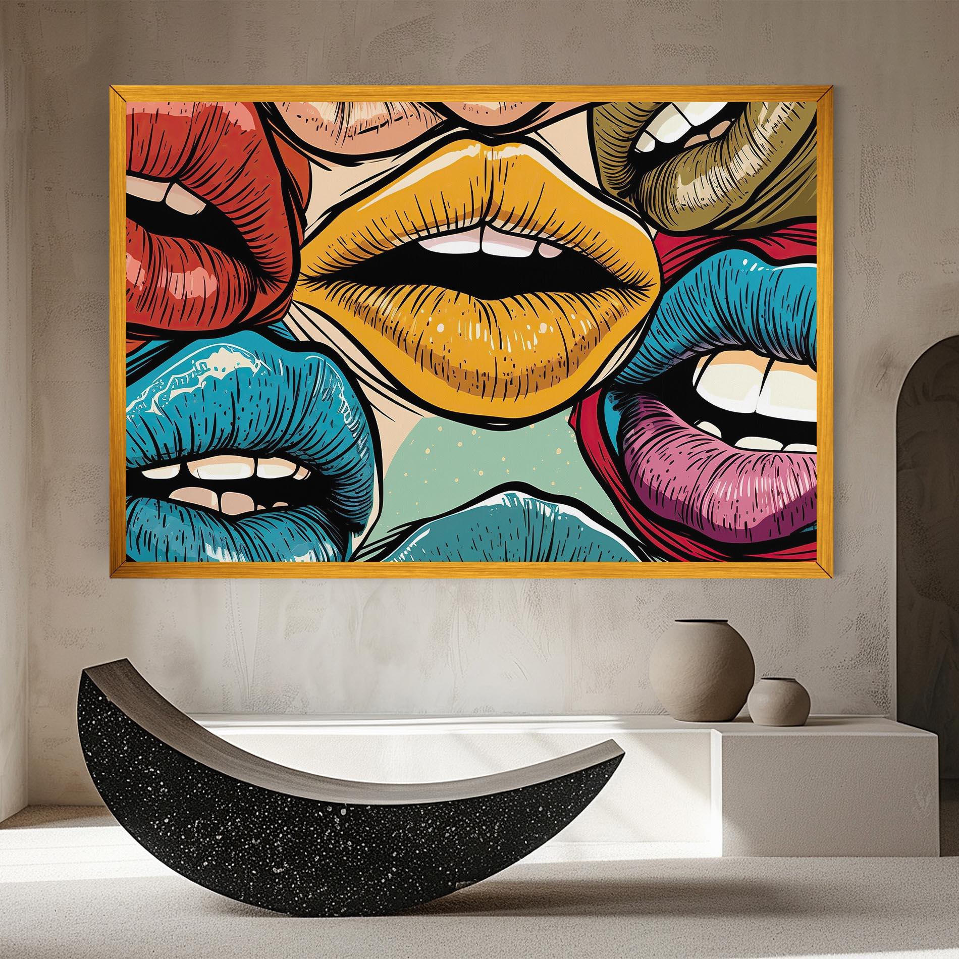Leinwandbild Comic Book Color Lips mockup 8