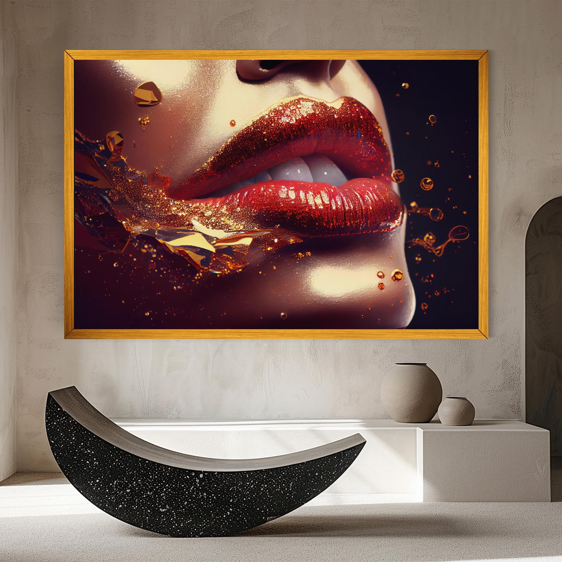 Gold Glitter Lips mockup 8
