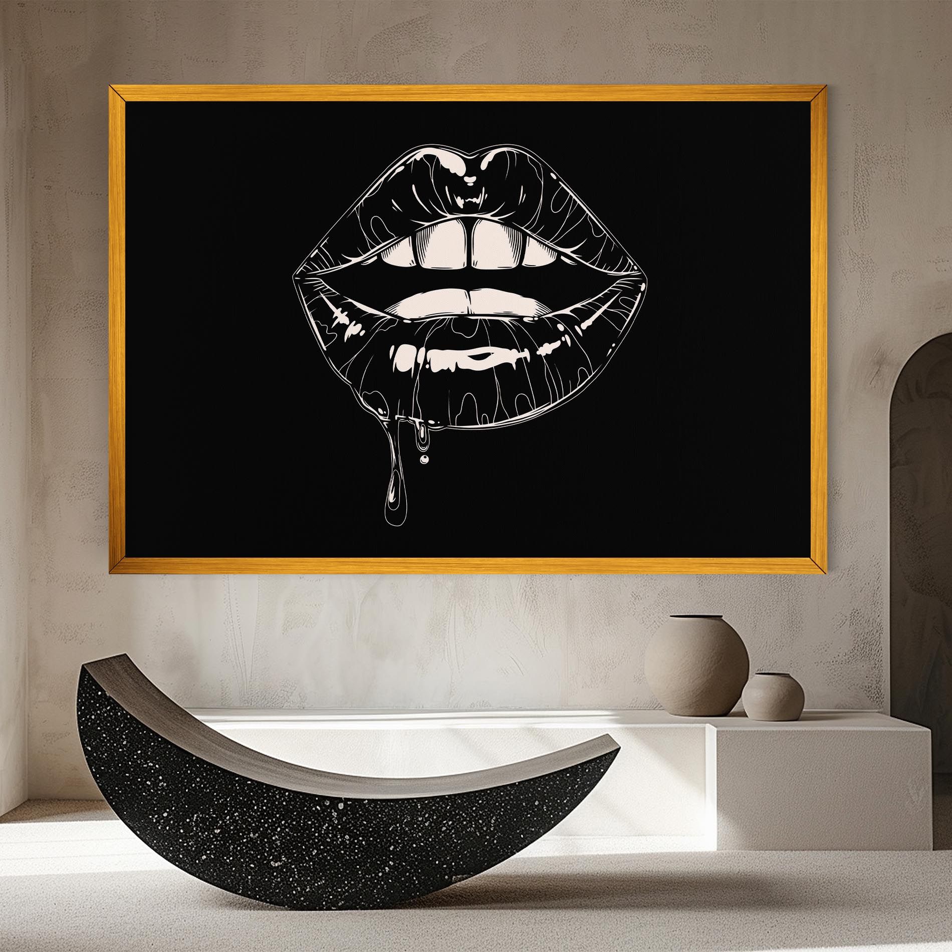 Open Lips On Black mockup 8