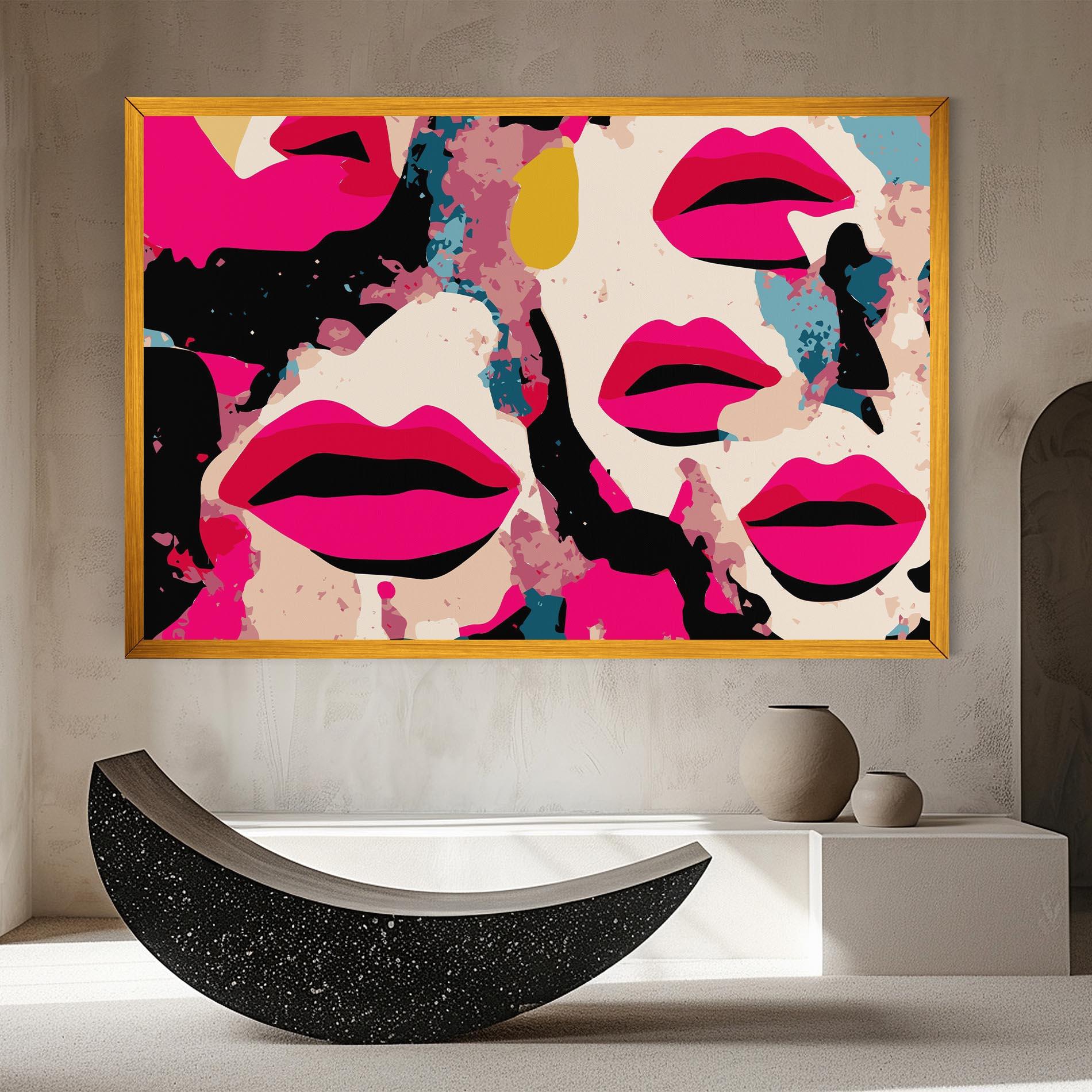Leinwandbild Pink Lips mockup 8