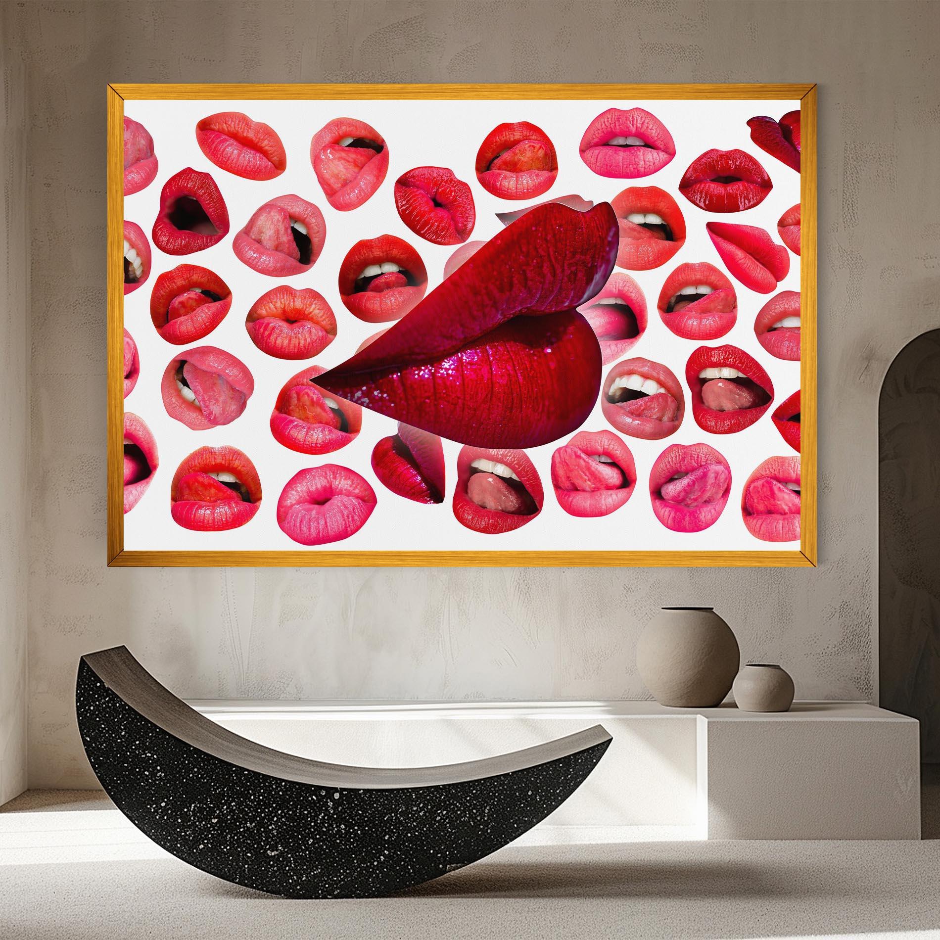 Leinwandbild Red Lip Female mockup 8