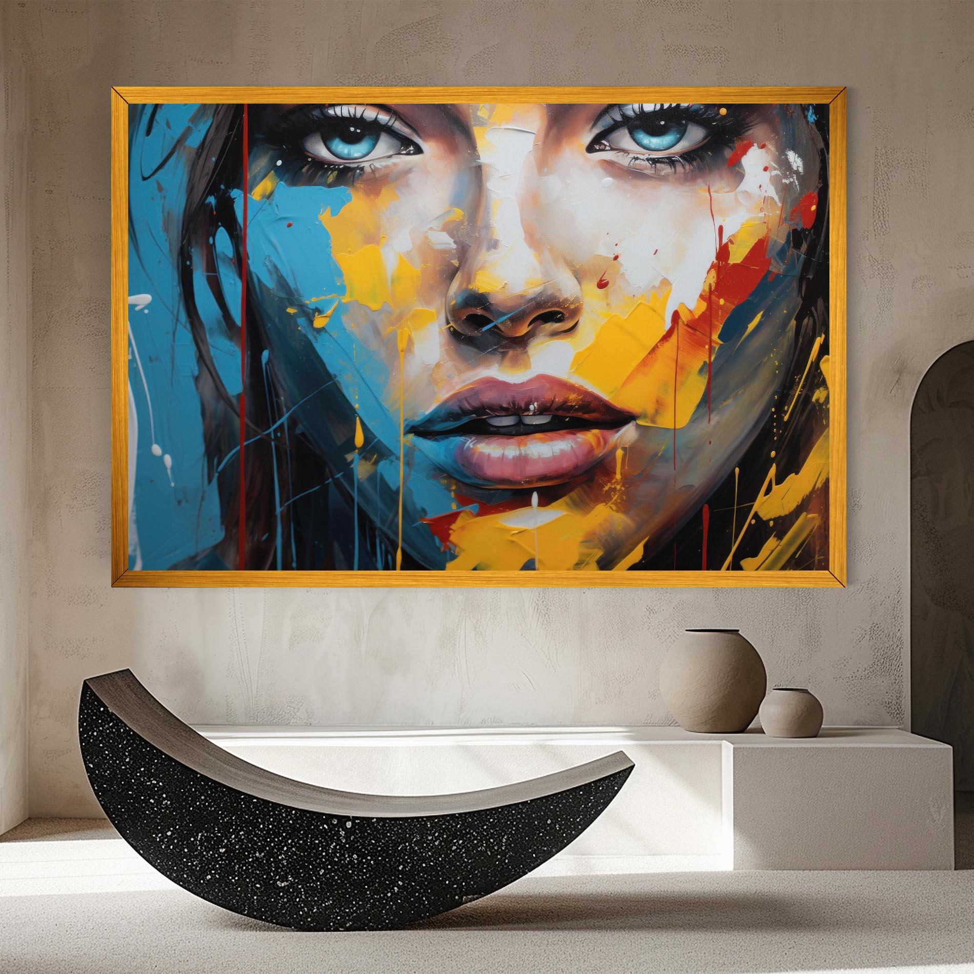 Leinwandbild Woman Abstract Lips mockup 8