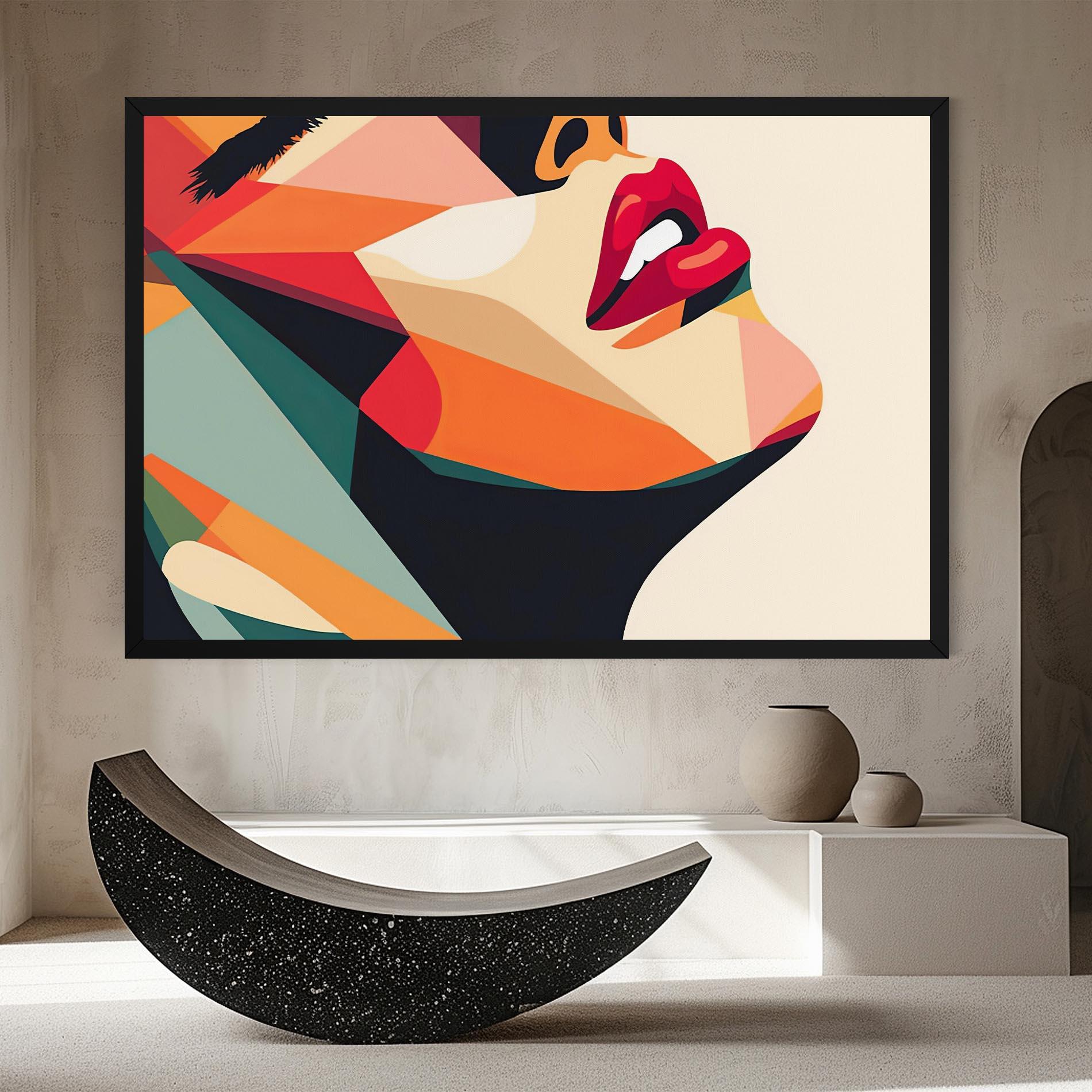 Leinwandbild Abstract Lips mockup 8