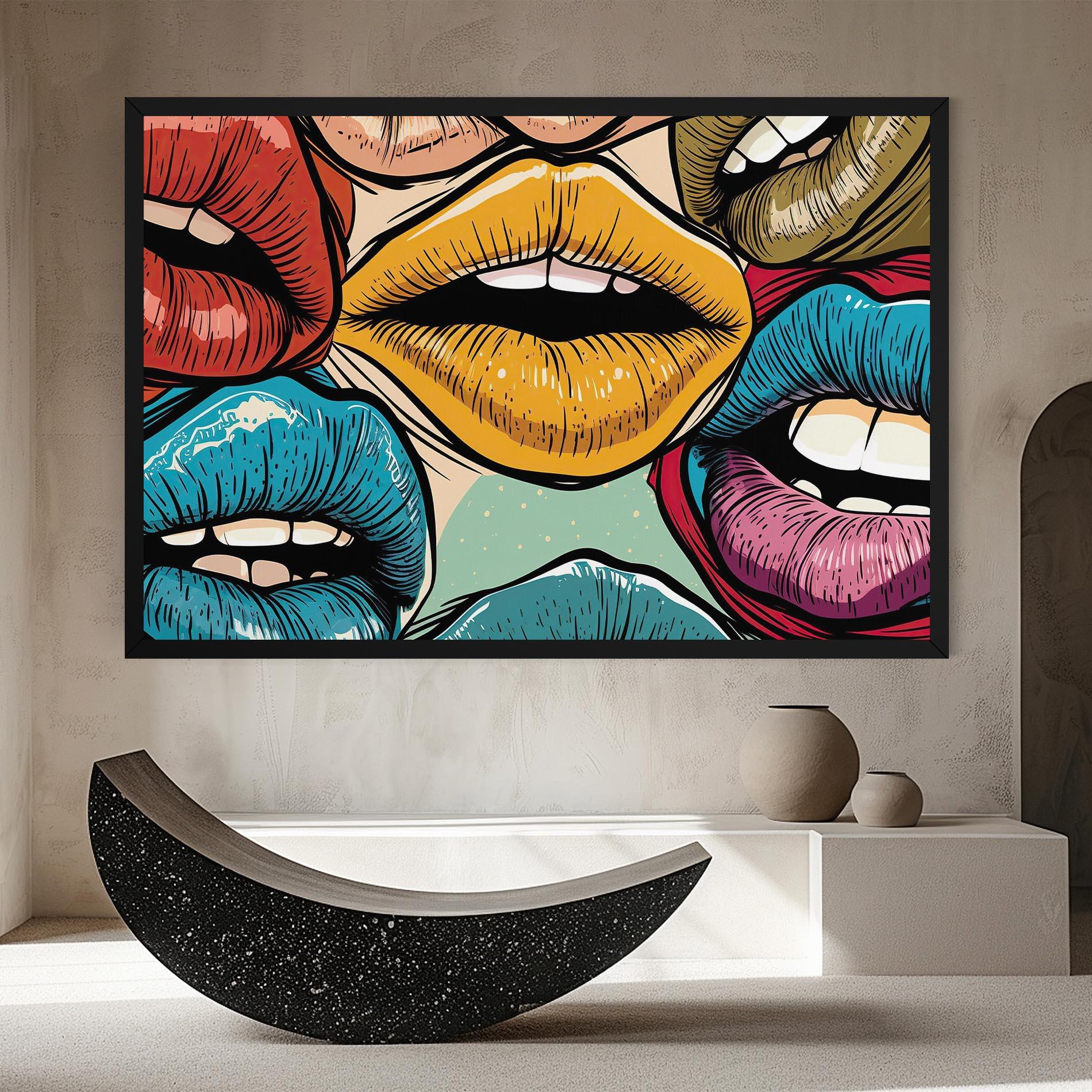 Leinwandbild Comic Book Color Lips mockup 8