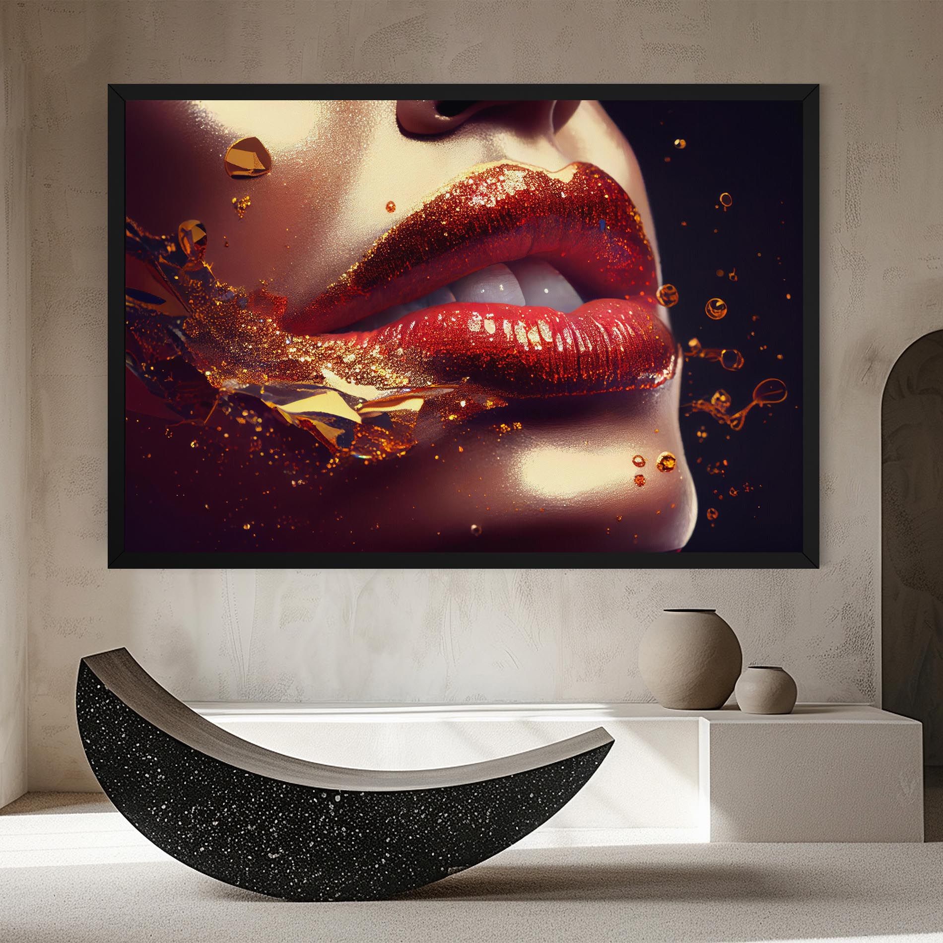 Gold Glitter Lips mockup 8