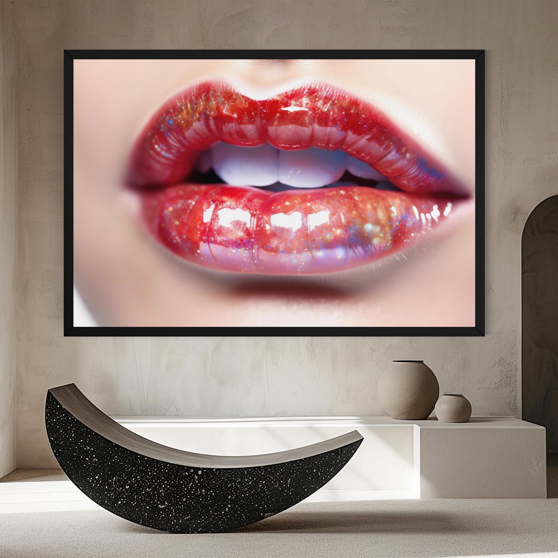 Leinwandbild Red Pretty Lips mockup 8