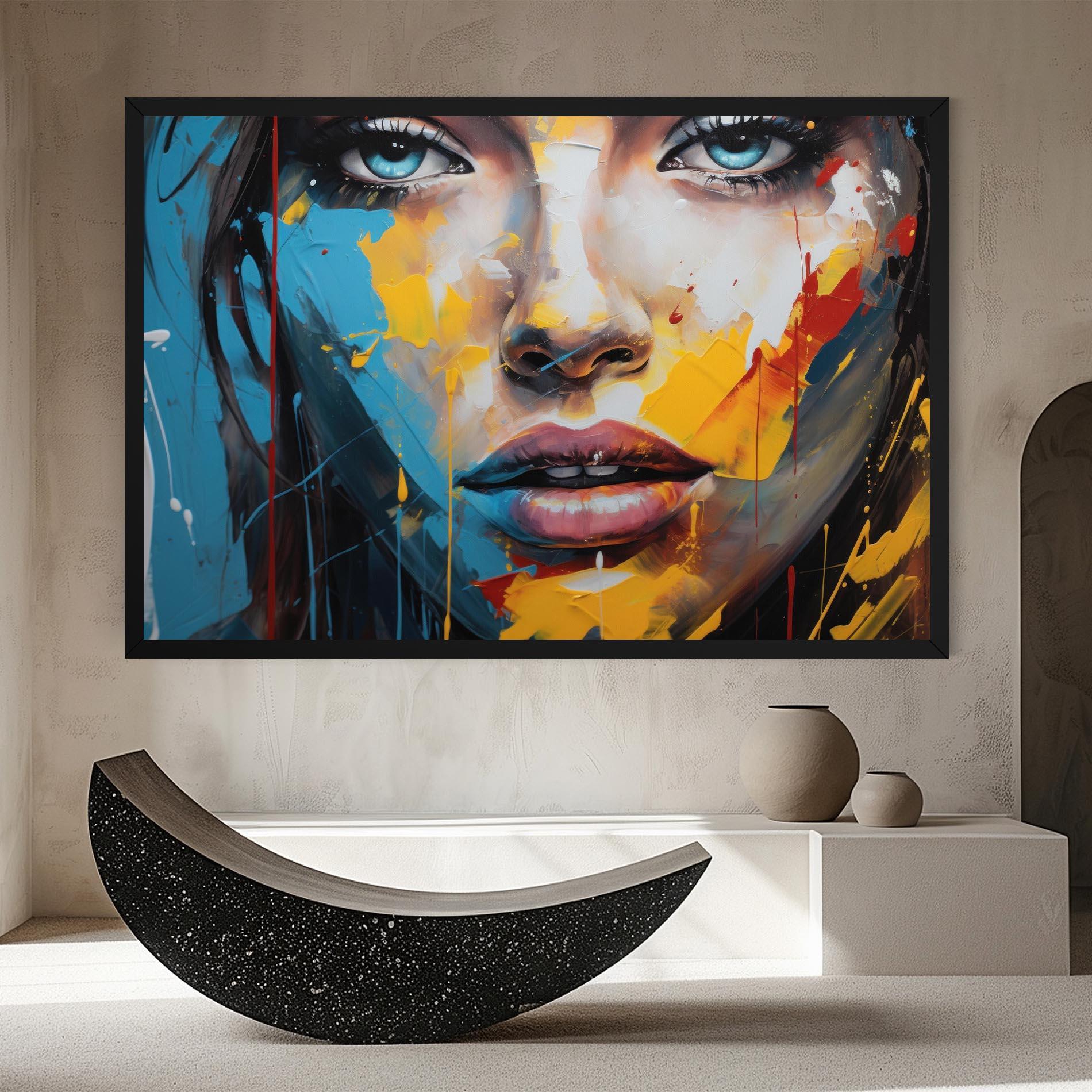 Leinwandbild Woman Abstract Lips mockup 8