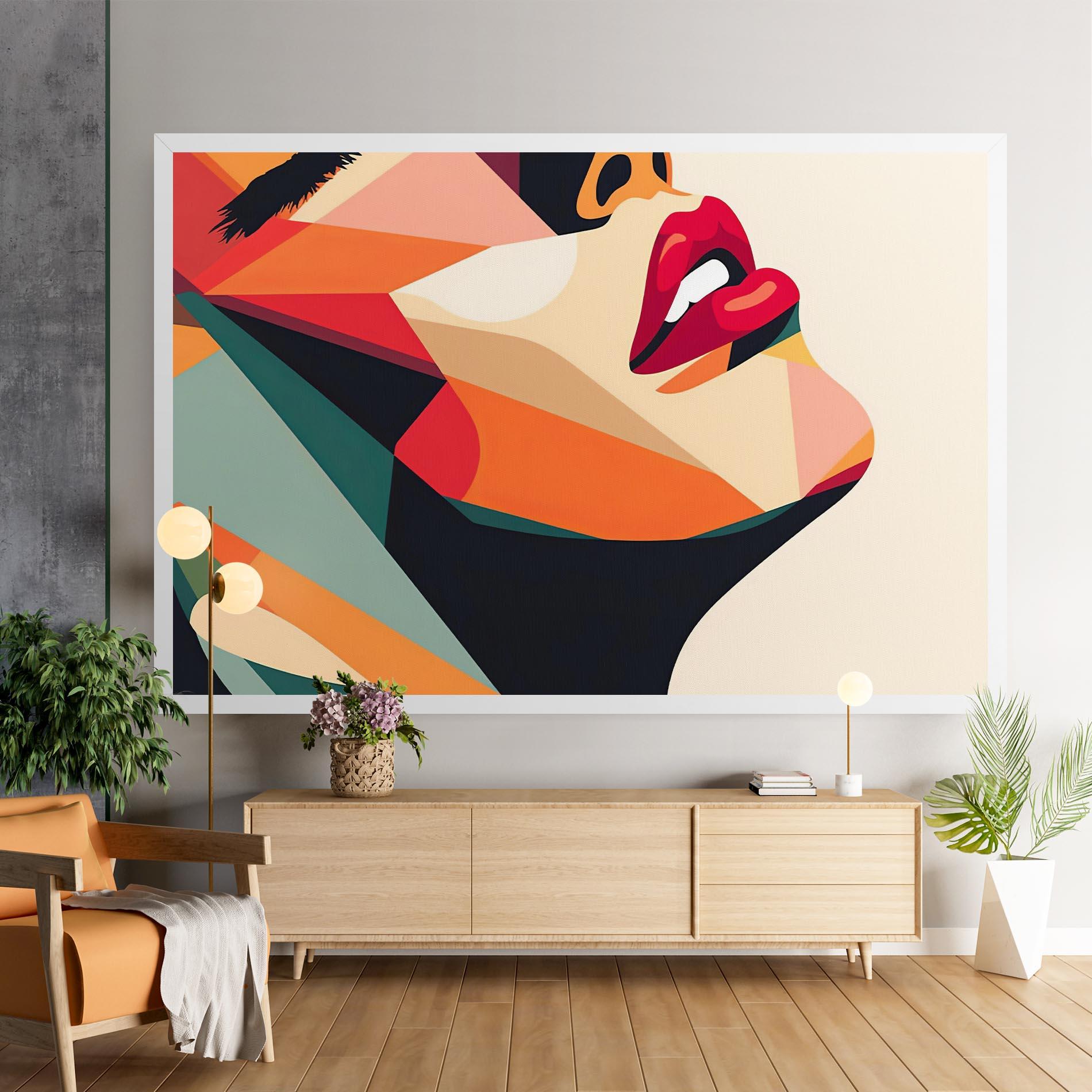 Leinwandbild Abstract Lips mockup 9