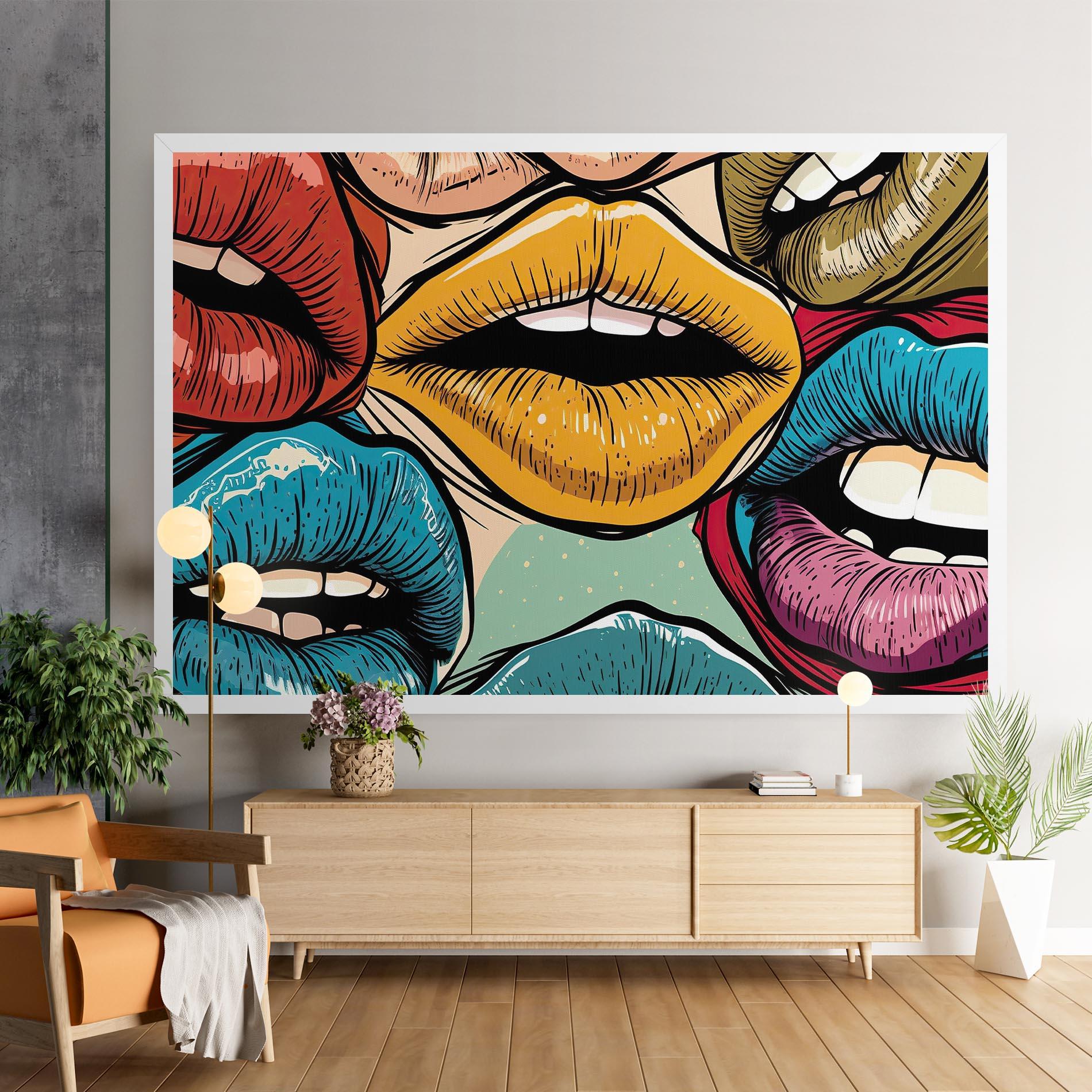 Leinwandbild Comic Book Color Lips mockup 9