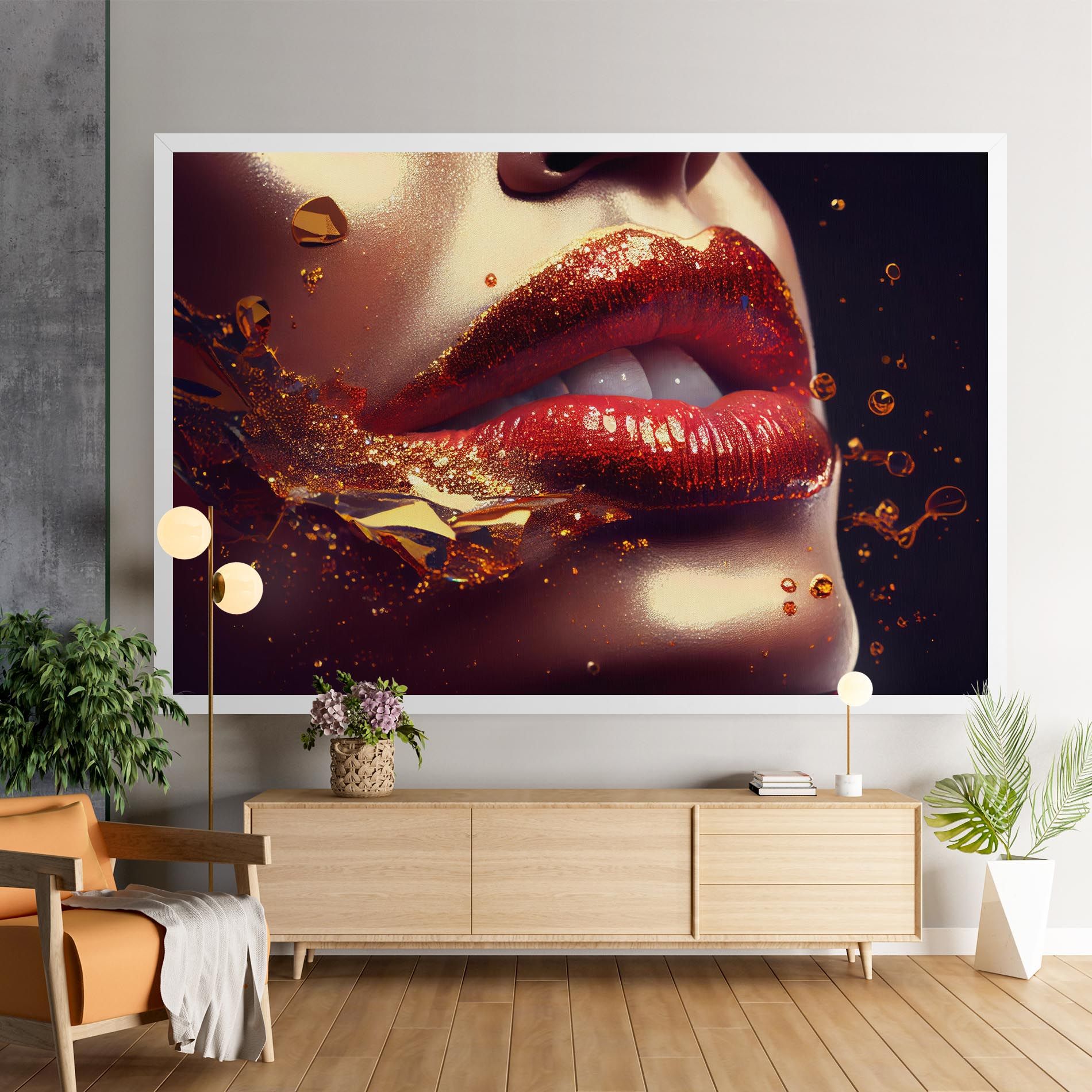 Gold Glitter Lips mockup 9