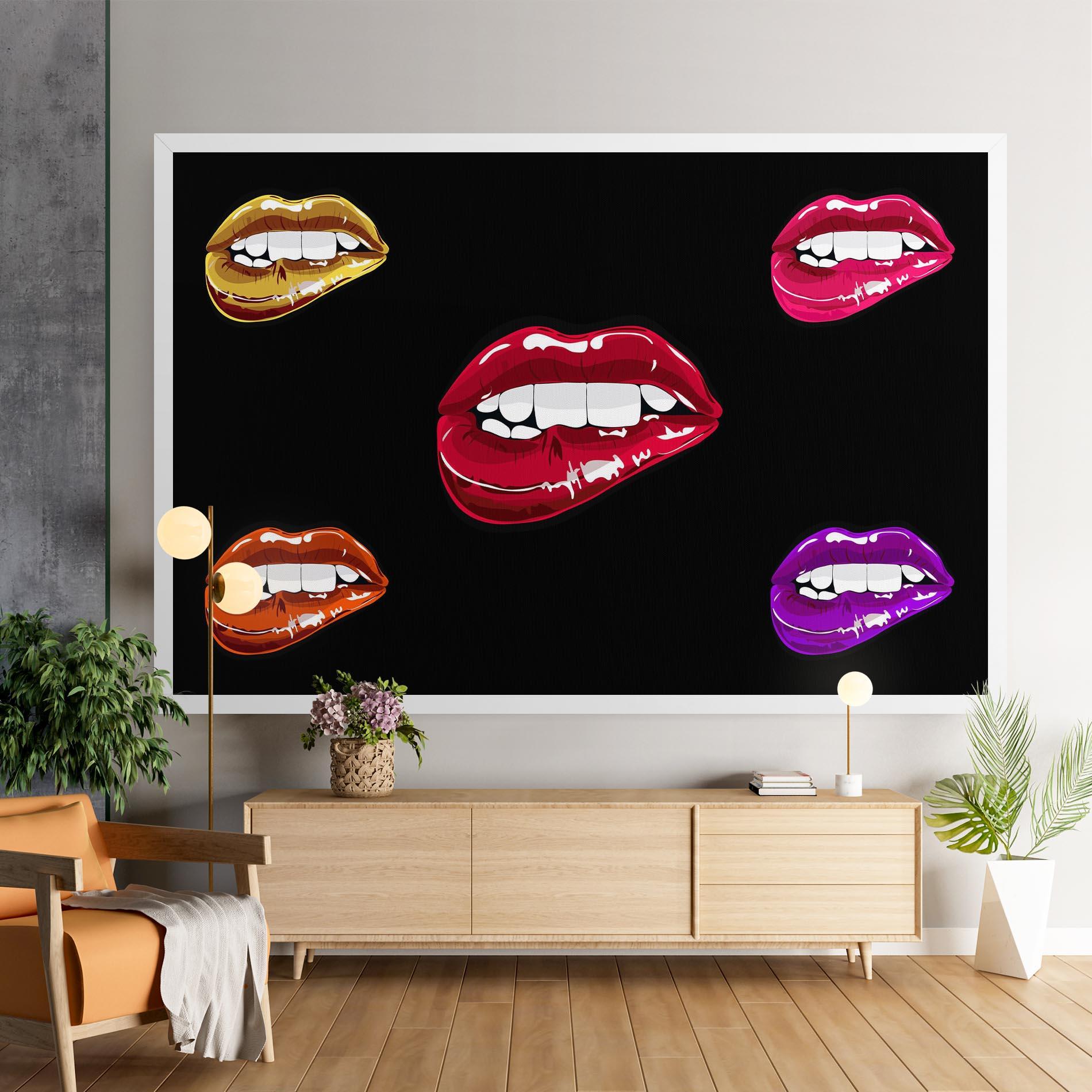 Leinwandbild Mix Color Lips mockup 9
