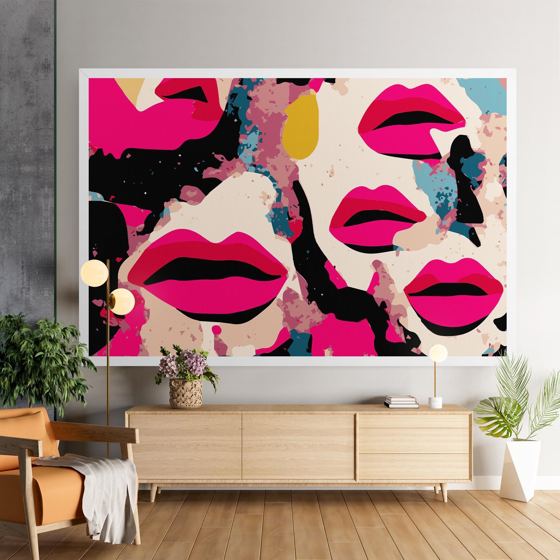 Leinwandbild Pink Lips mockup 9