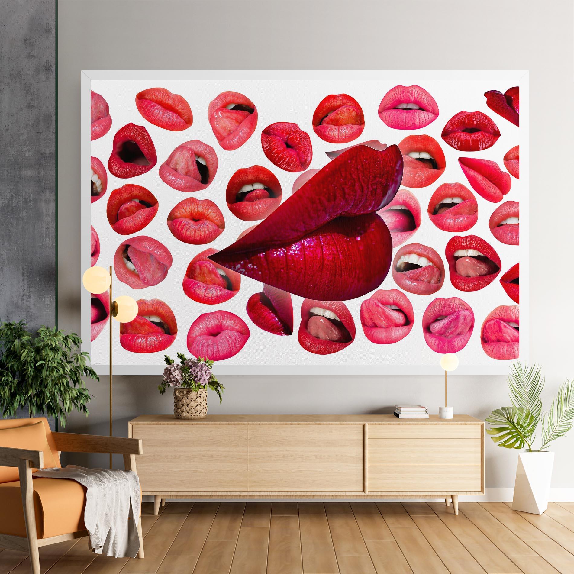 Leinwandbild Red Lip Female mockup 9