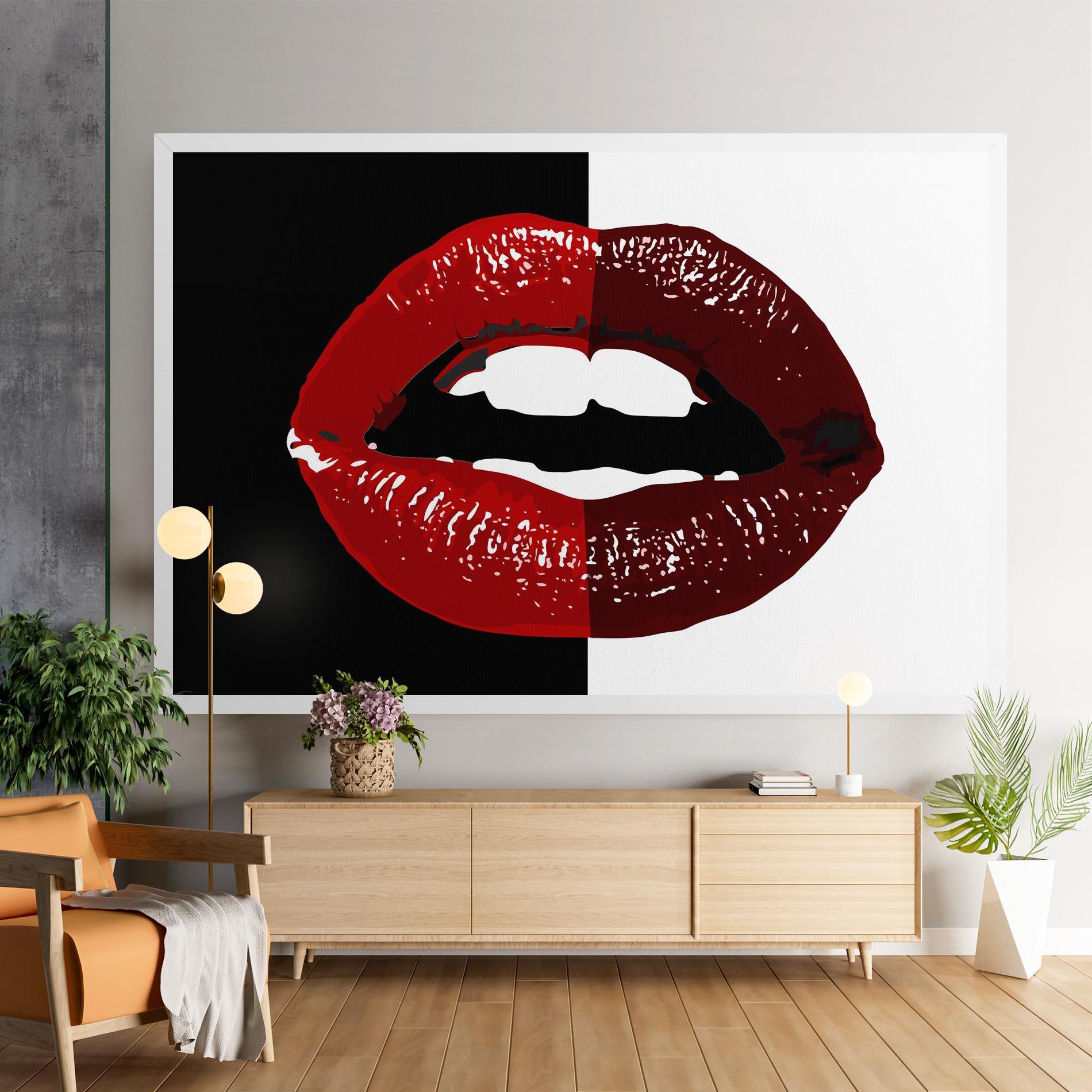 Leinwandbild Red Shade Lips mockup 9