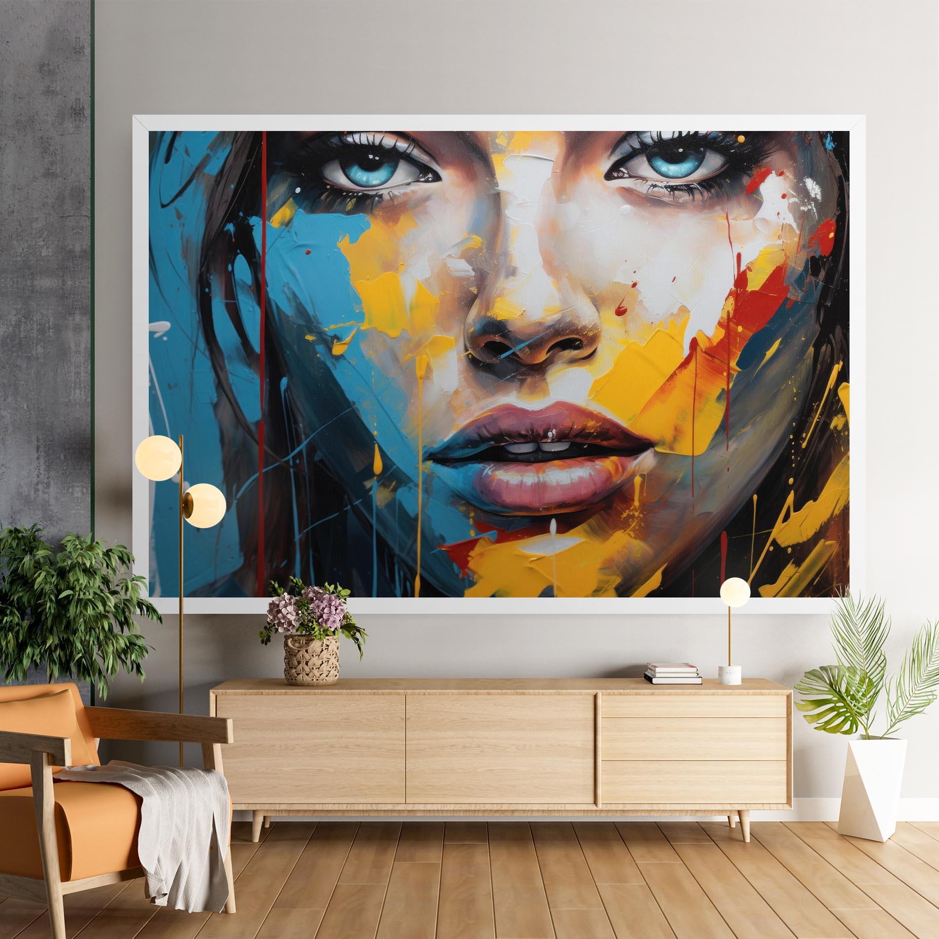 Leinwandbild Woman Abstract Lips mockup 9