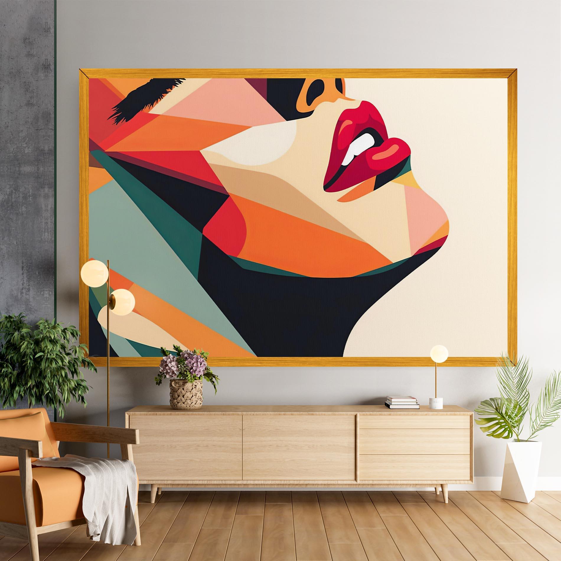 Leinwandbild Abstract Lips mockup 9