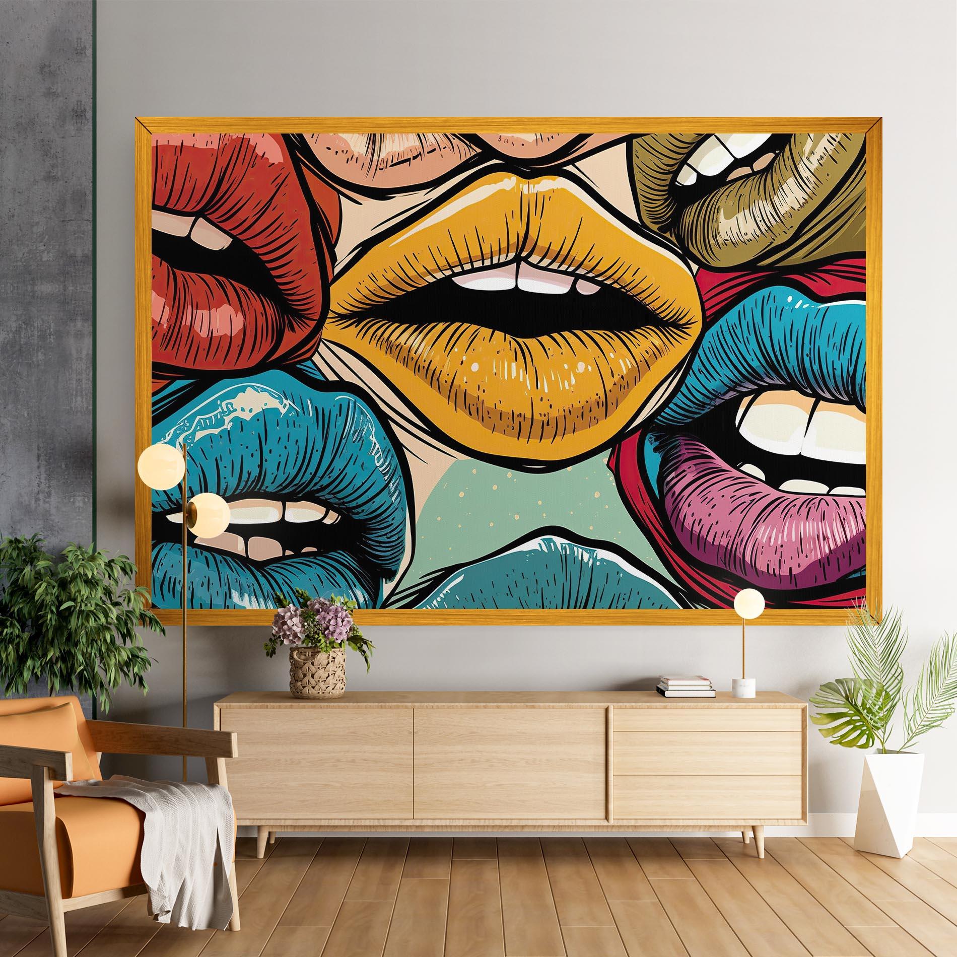 Leinwandbild Comic Book Color Lips mockup 9