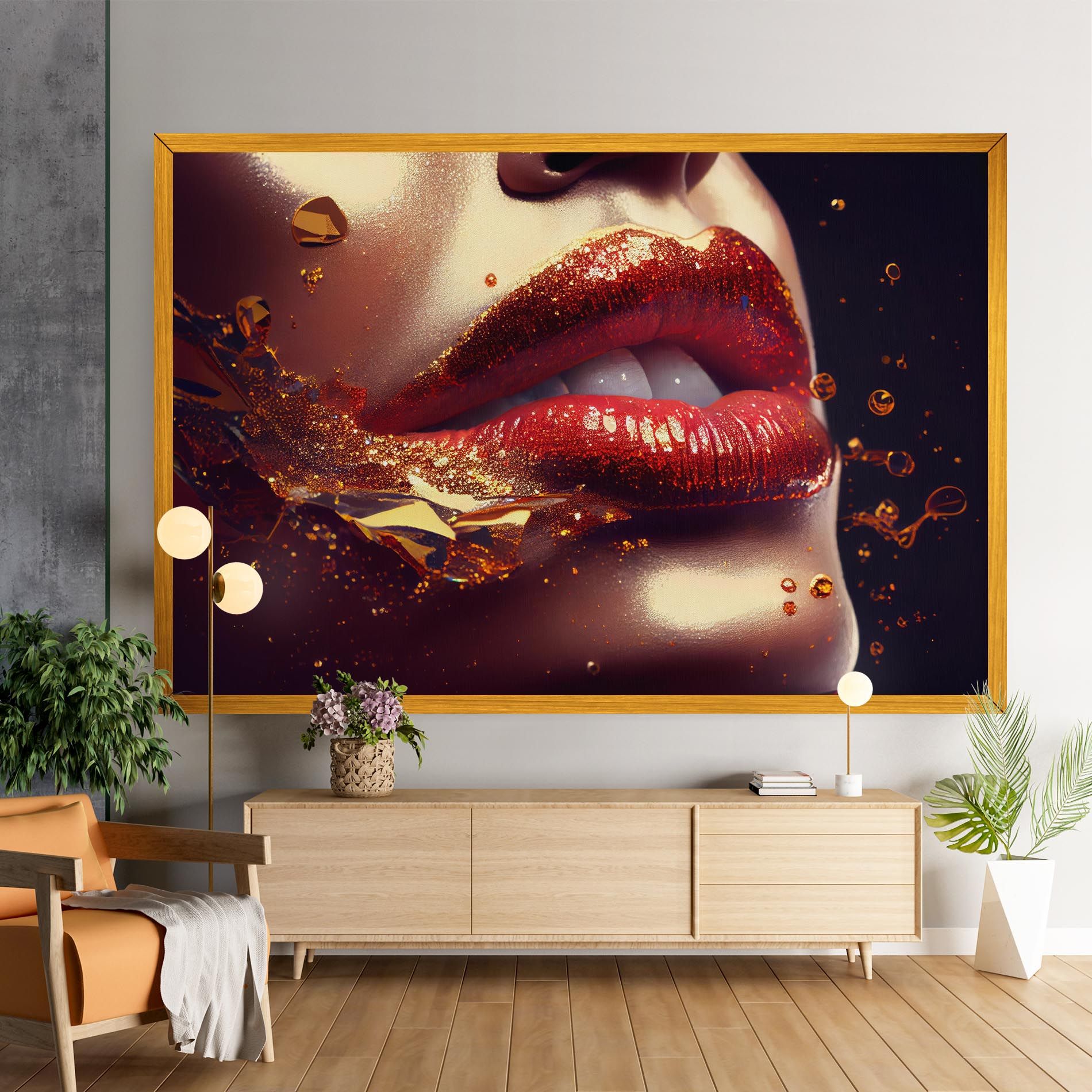 Gold Glitter Lips mockup 9
