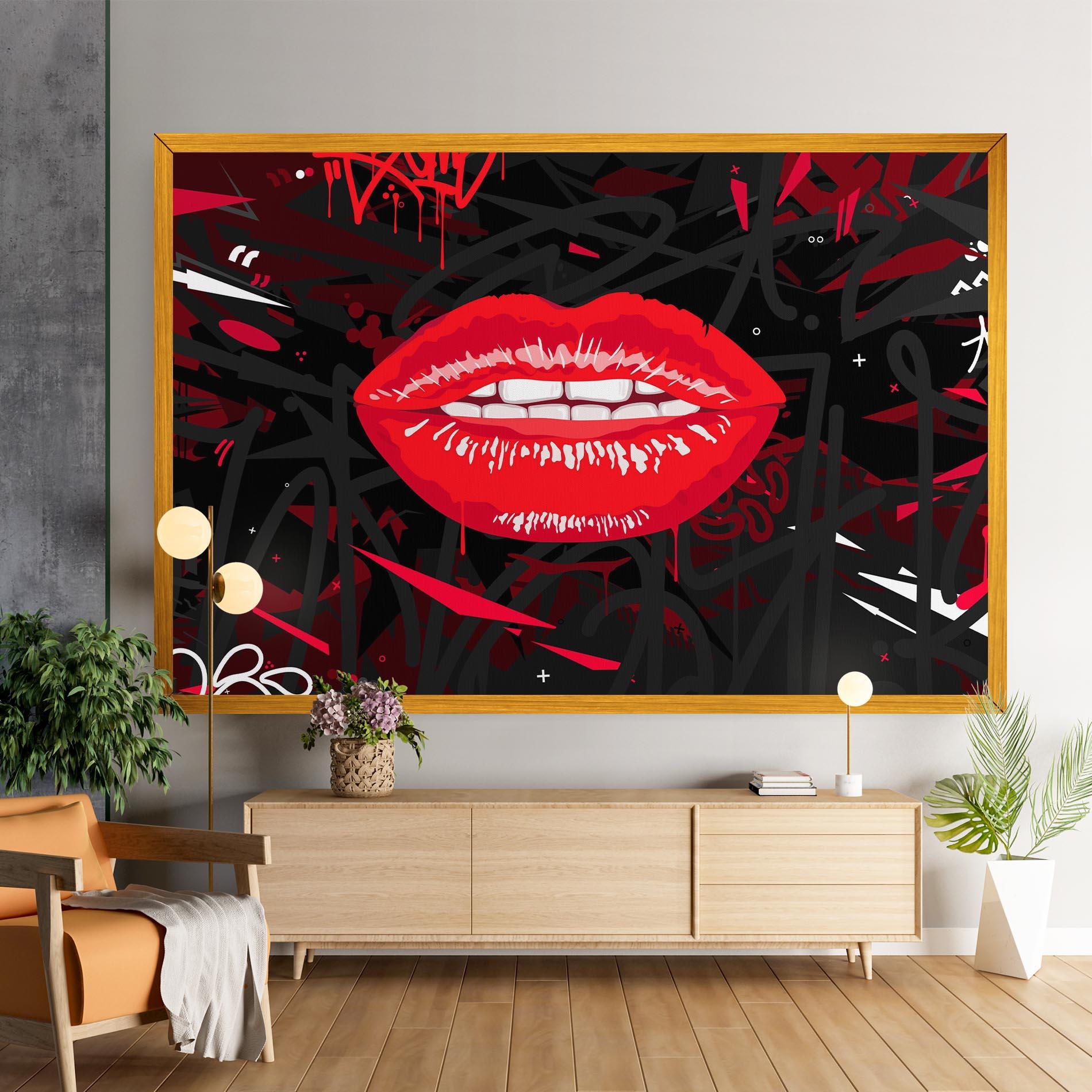 Leinwandbild Graff Lips mockup 9